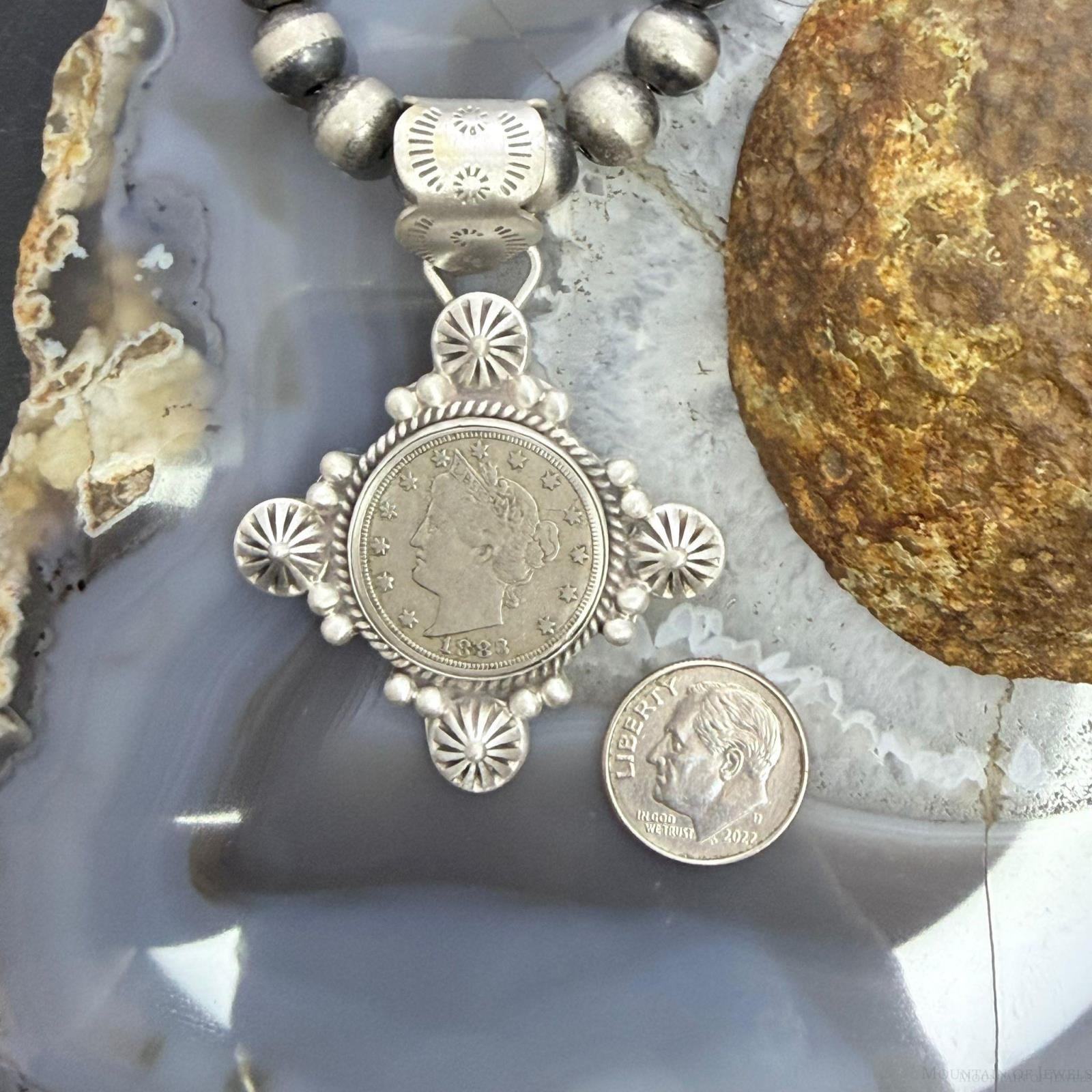 1883 Genuine US Liberty Head Nickle Decorated Unisex Pendant