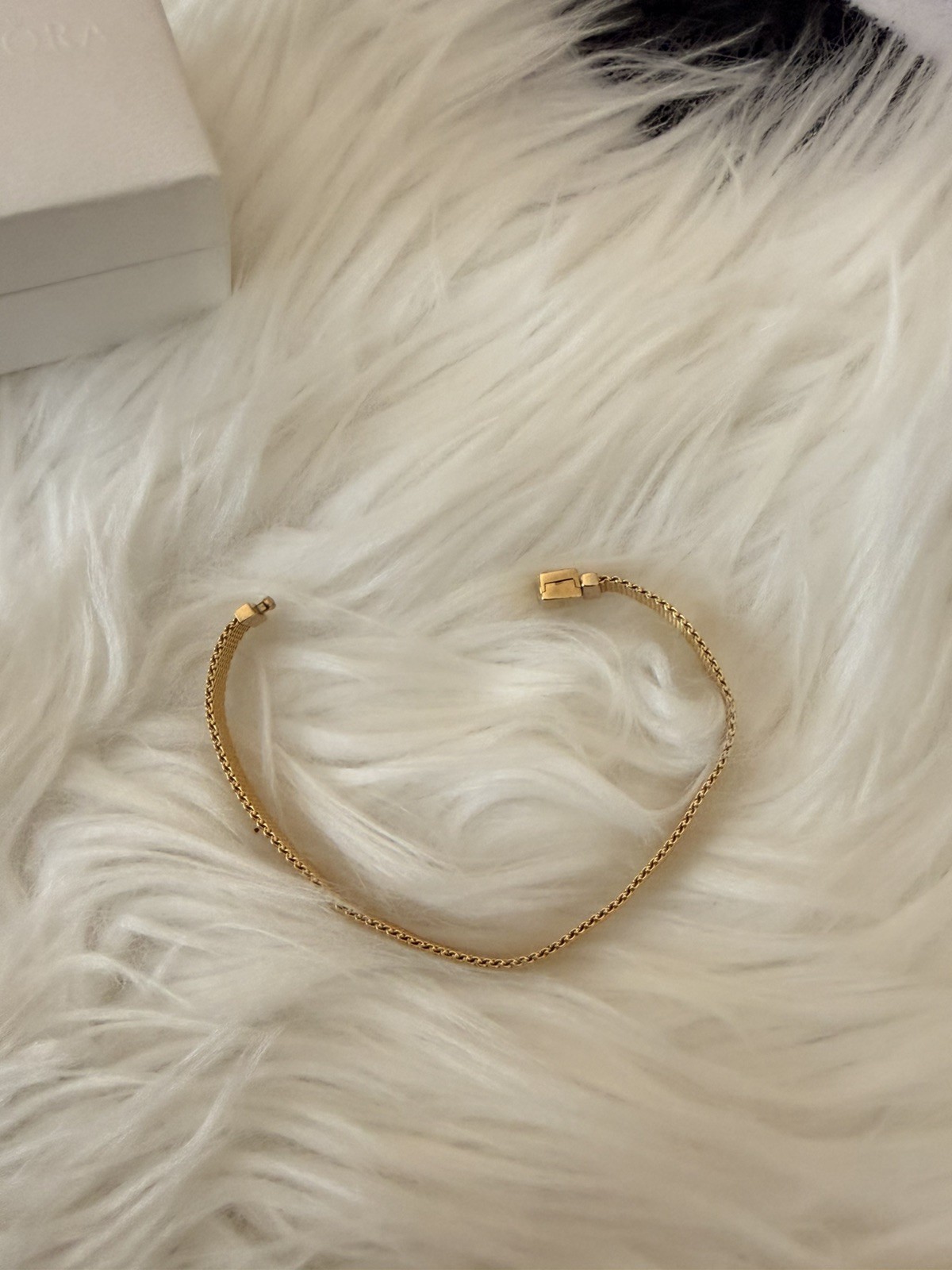 Pandora Reflexions Gold Bracelet 16cm Mesh Chain Gold-Plated Good Condition