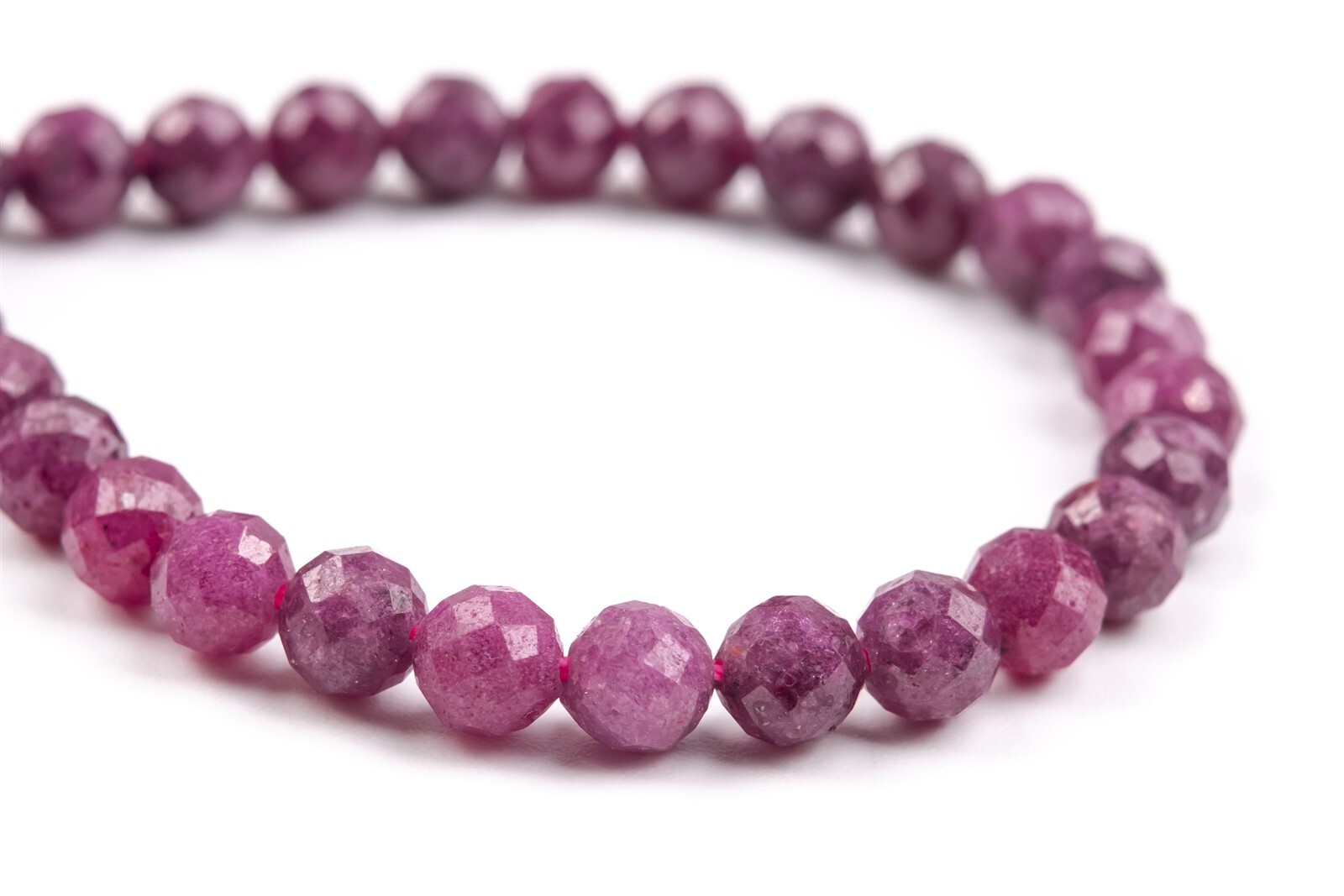 5-6MM Genuine Natural Purple Red Ruby Beads Grade AA+ Faceted Round Loose Beads