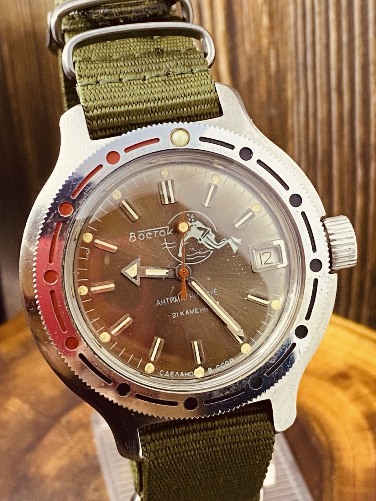 Rare Watch Vostok Titanium 2416Б Amphibian 21 Jewels Soviet USSR Vintage #7921