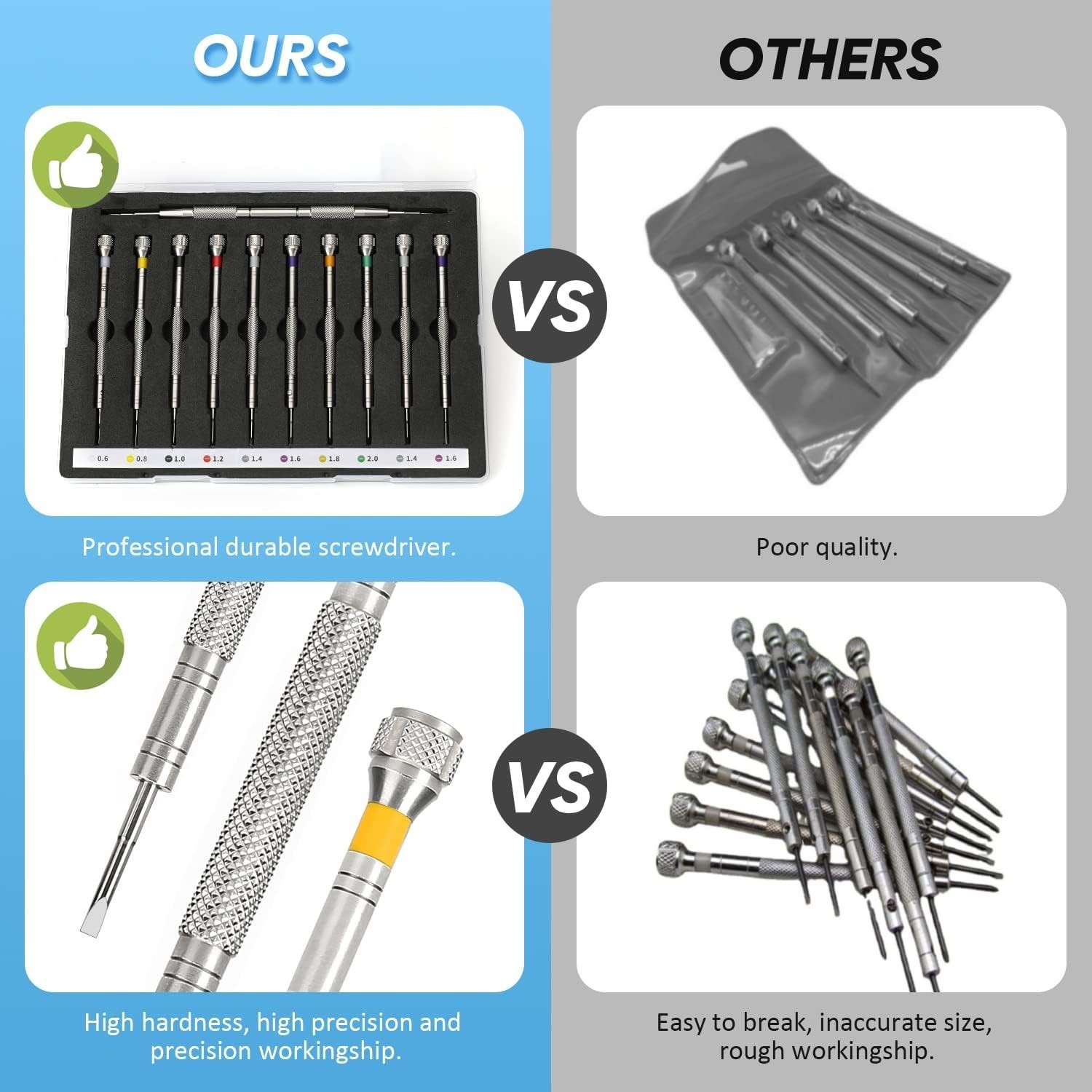 NEW 10PCS Watchmaker Screwdriver Set Spring Bar Tool Watch Repair Kit