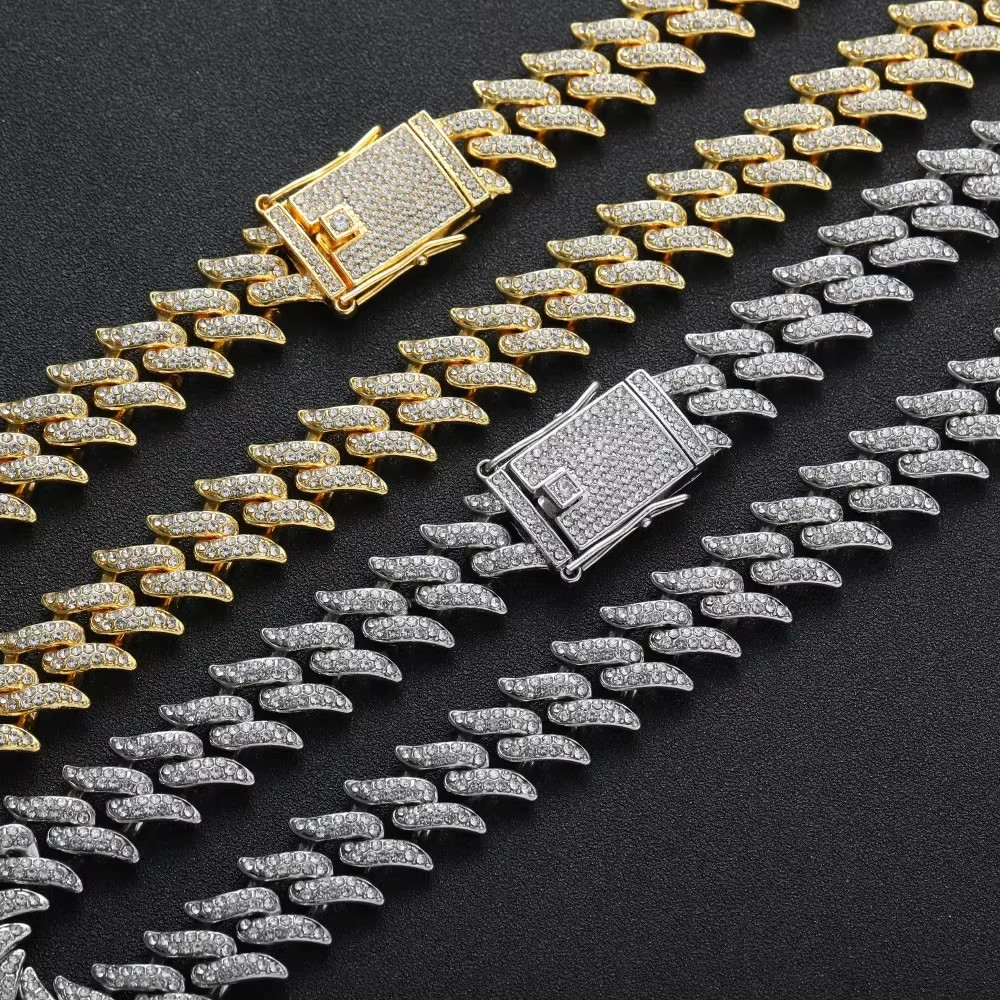 Diamond Cuban Bracelet Necklace Ice Crystal Full Diamond Hip Hop Jewelry Access