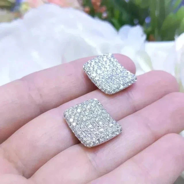 3Ct Round Cut Lab-Created Diamond Men’s Cluster Cufflinks 14K White Gold Plated