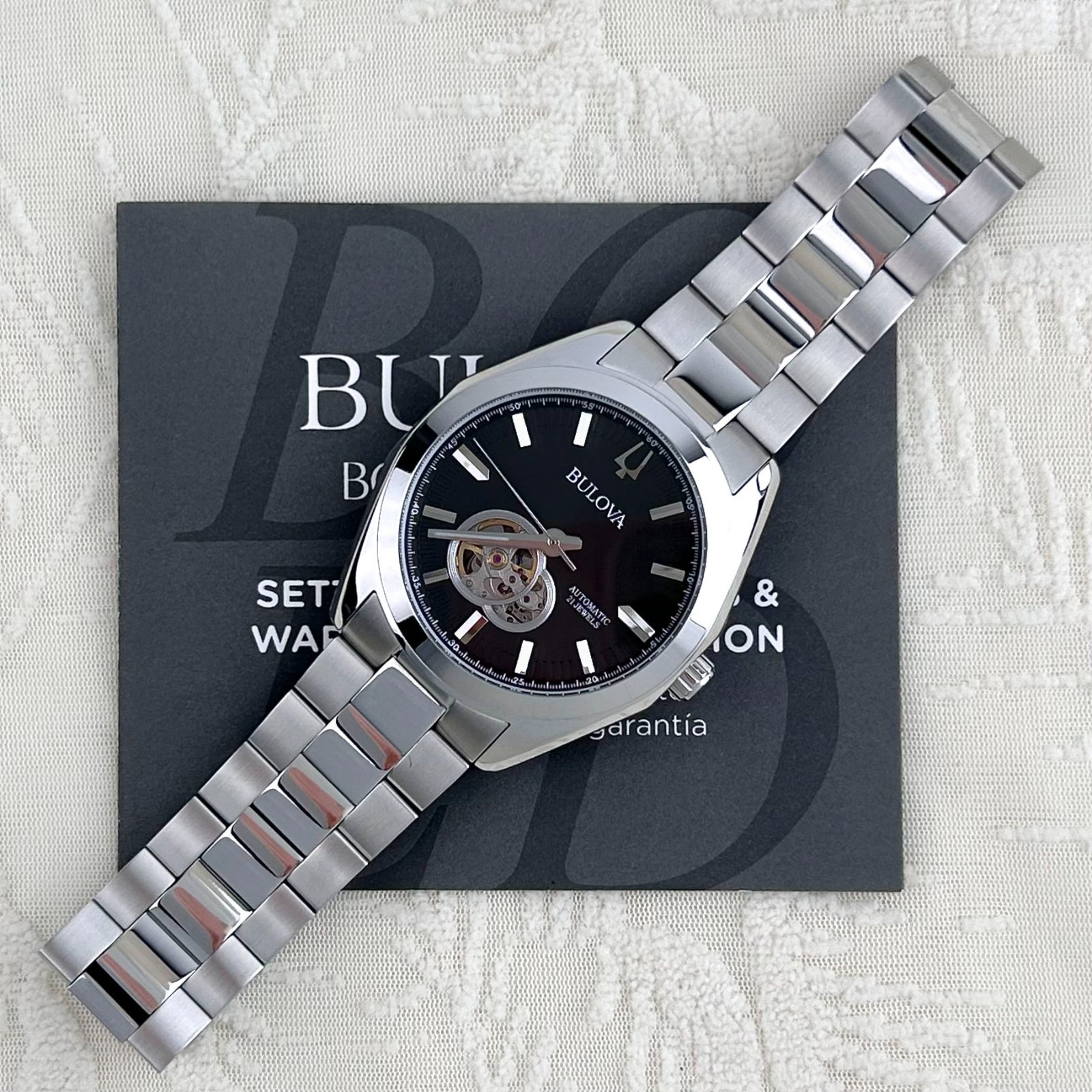 Bulova classic Surveyor 96A270 Black Dial Men’s Automatic Chronograph 42mm