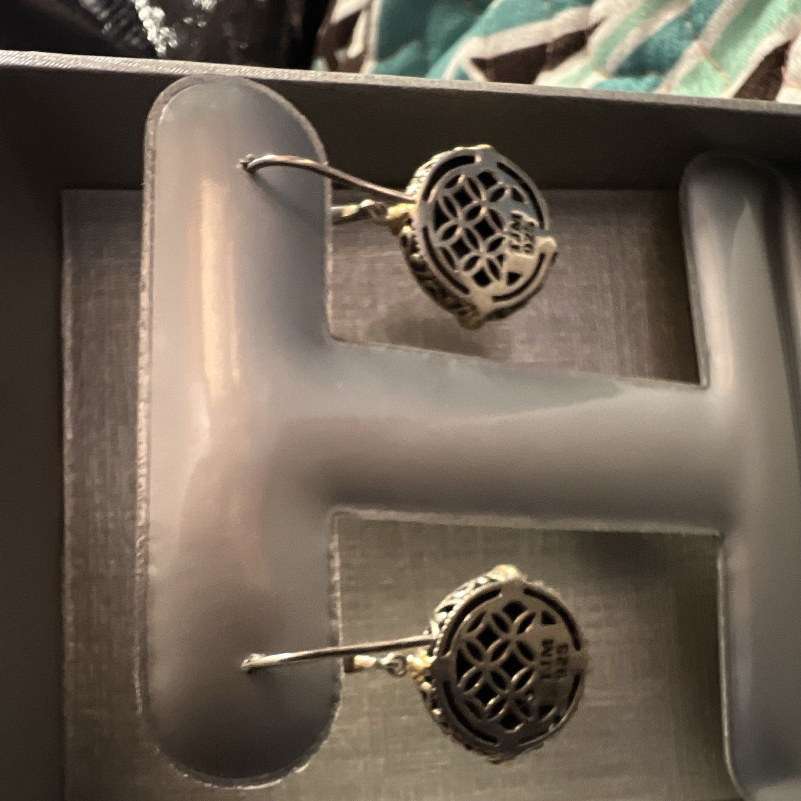 Zales 925 Sterling Silver Round Dangle/Drop Hook Earrings, Signed