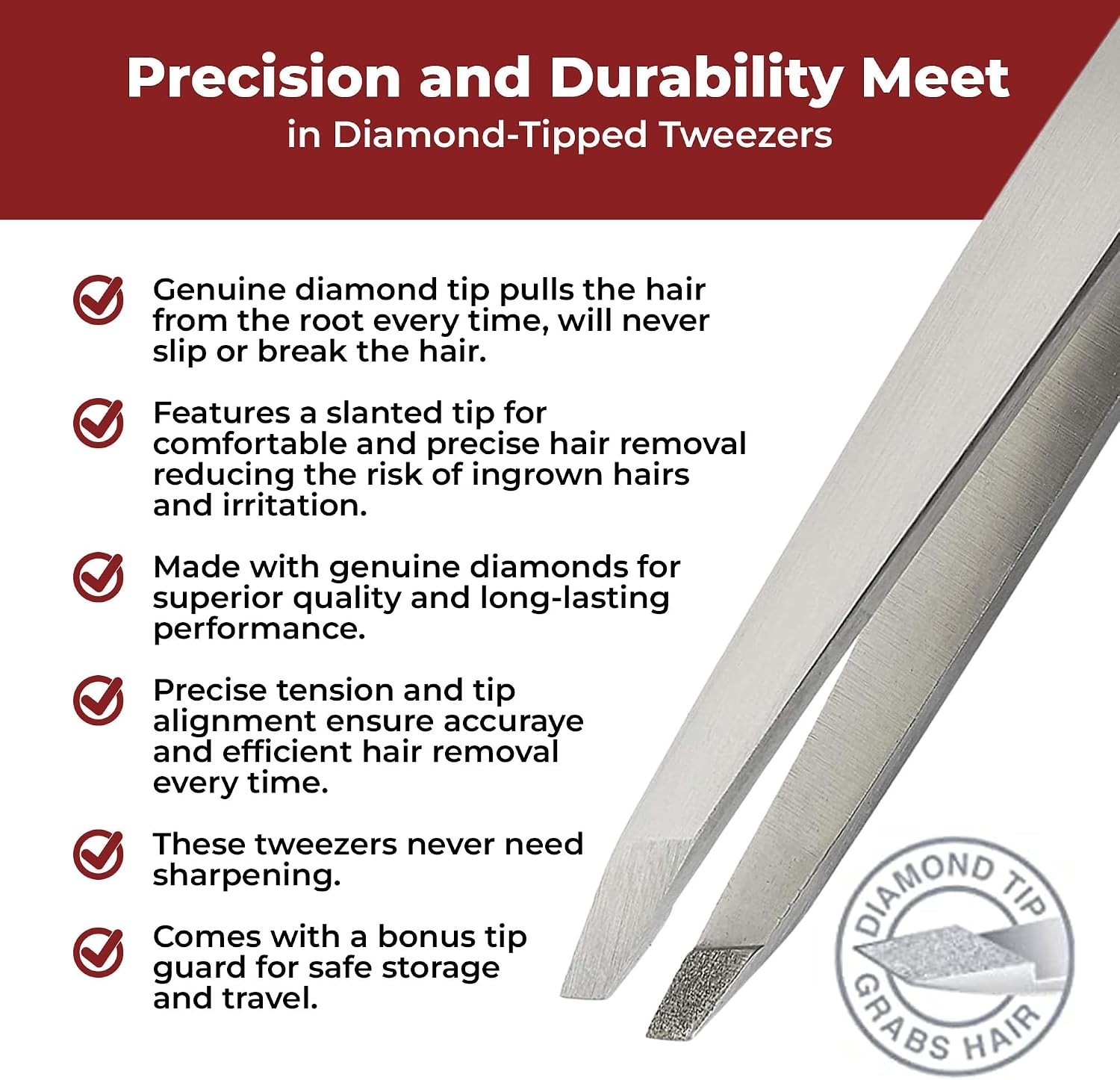 WBT Surgical Grade Diamond Tip Tweezer – Precision Grooming for Everyday Beauty