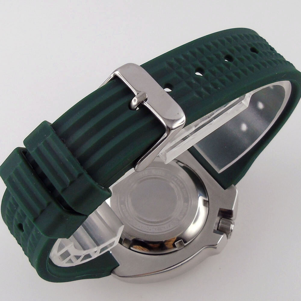 44mm Tandorio sterile luminous green dial NH35 Automatic Steel diving mens Watch