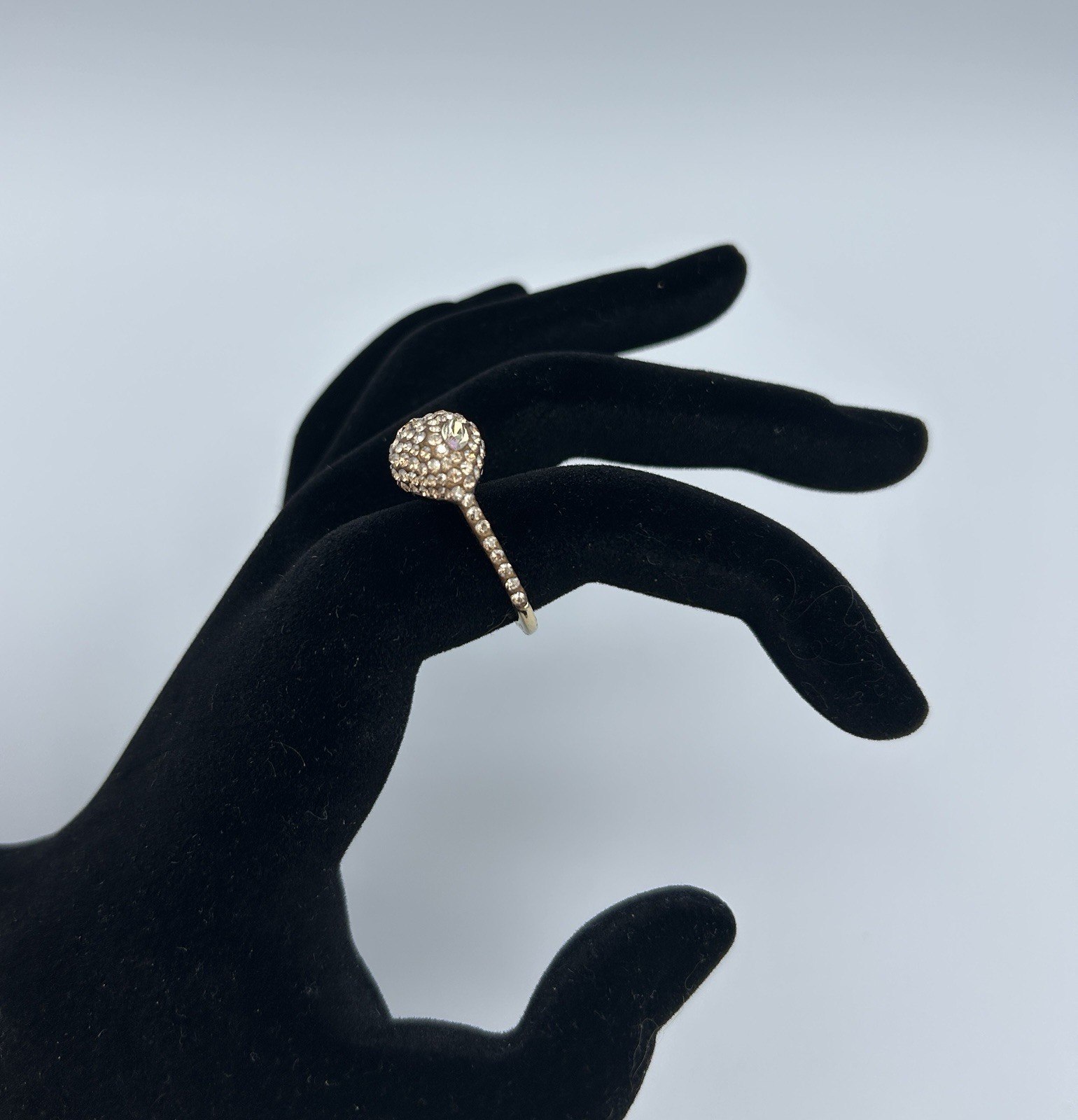 Atelier Swarovski Core Collection Moselle Stacking Gold Plated Dome Ring Sz 52/6