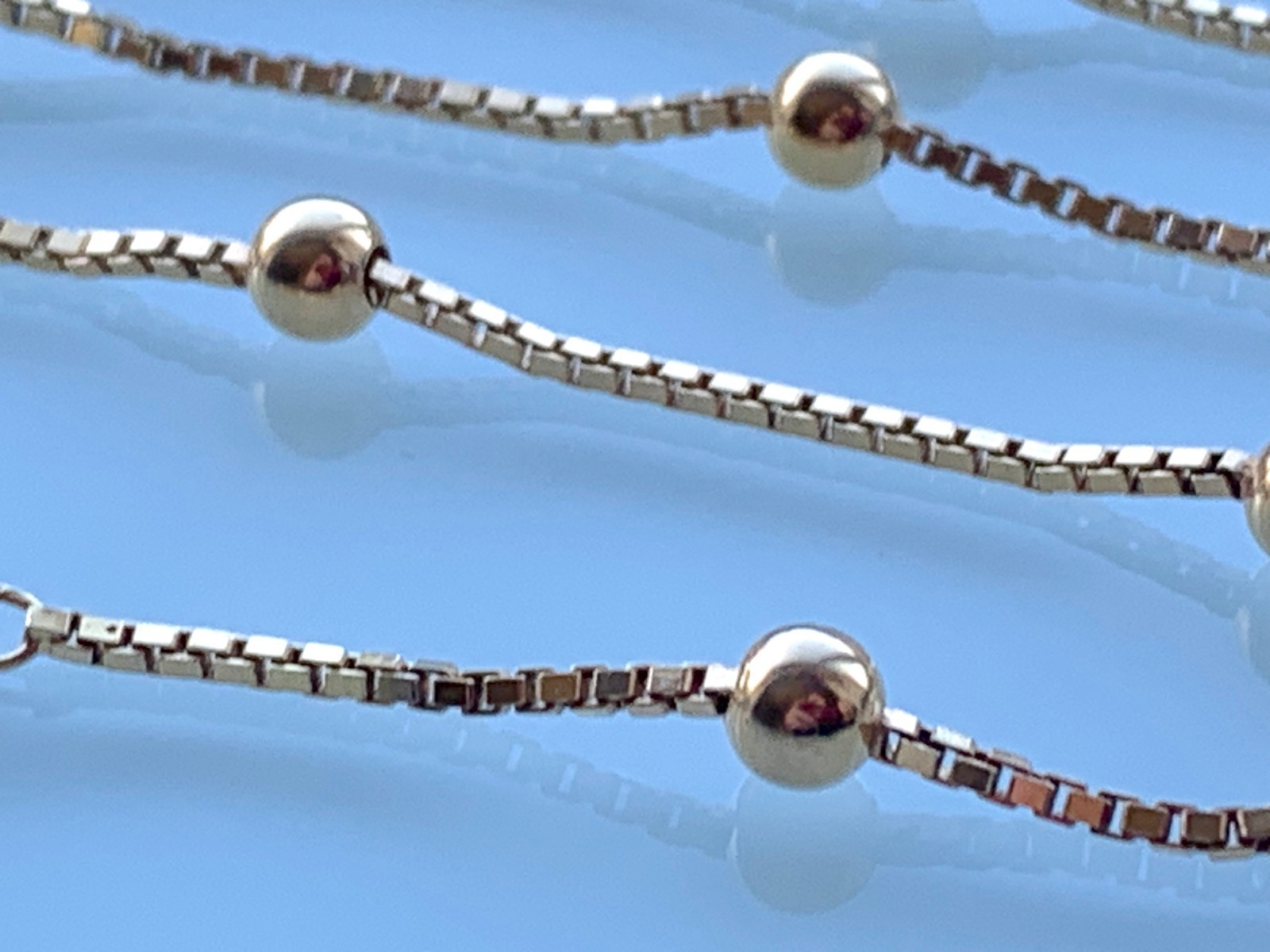 9ct / 9k Gold Ball Ball & Box 23.5″ Chain 7.83g