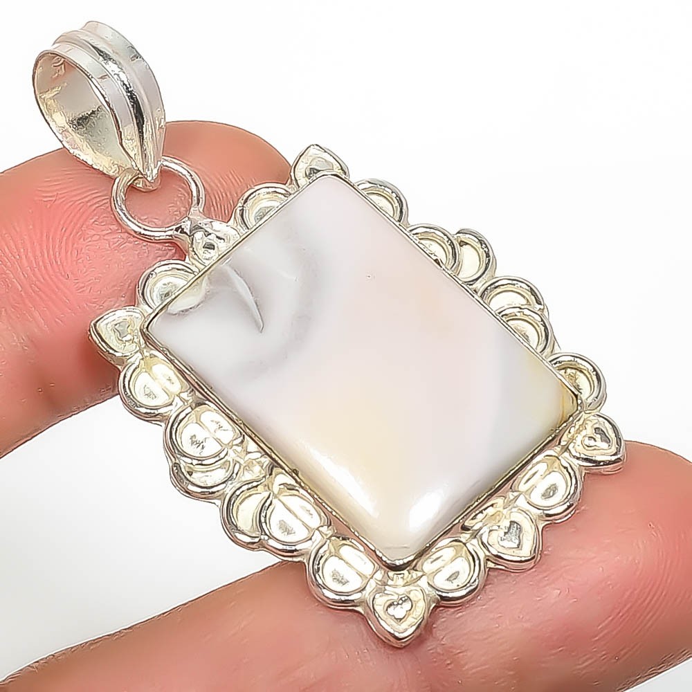 Natural Moonstone Gemstone 925 Silver Plated Pendant 1.95″ Tp7785-885