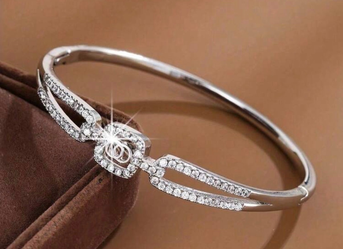 fashion jewelry silver bracelet cubic zirconia, great for every occasion