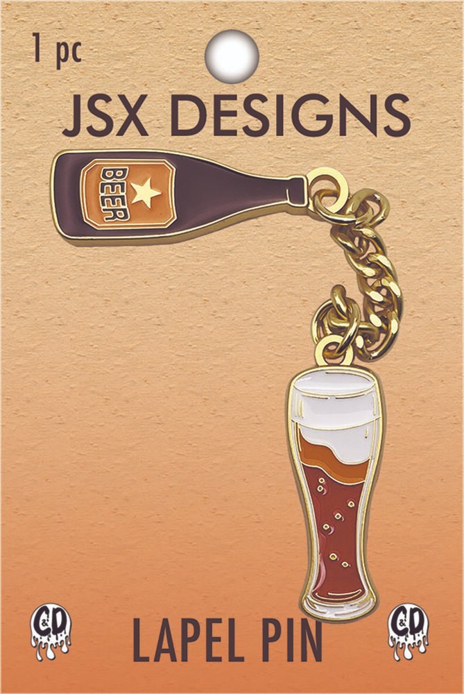 Enamel Pin – Beer & Glass 2 Piece Pint Drink Brew Bartender Alcohol Lapel Funny