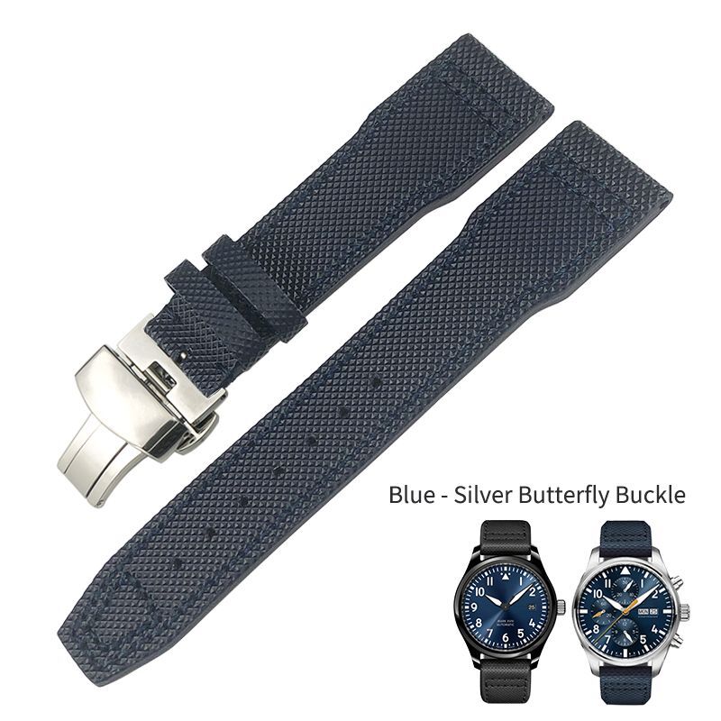 20 21mm Leather Nylon Watch Strap Fits IWC TOP GUN Big Pilot SPITFIRE Mark 18