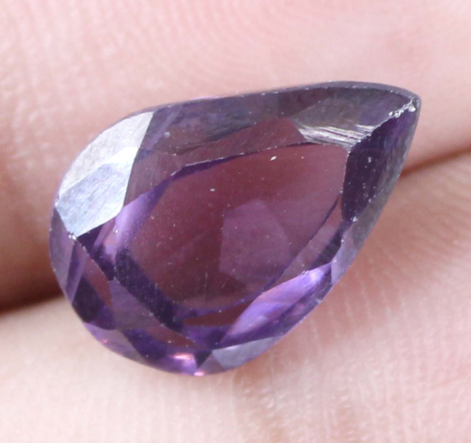 10.95 Carat Natural Purple Zircon 13 x 9 mm Pear Cut Gemstone Certified T11608
