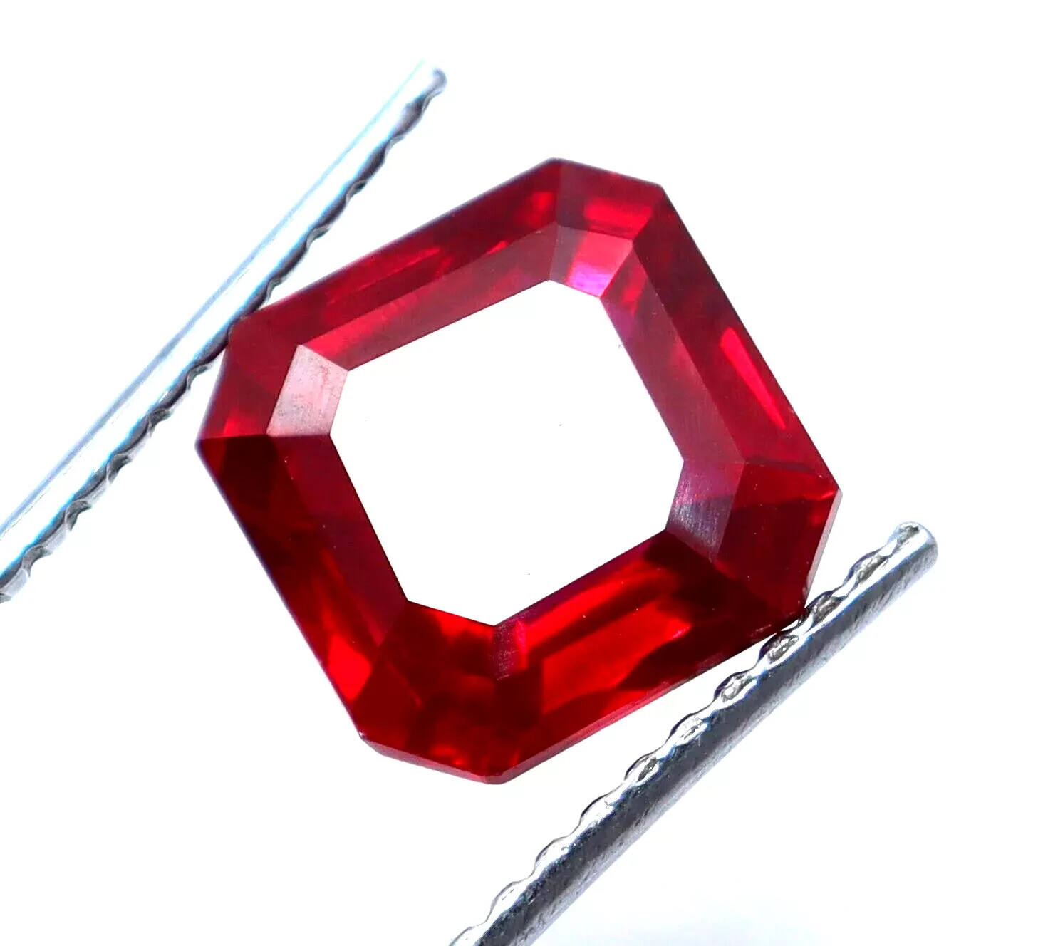 4.70 Ct Natural Flawless Red Ruby Certified Asscher Cut Loose Stunning Gemstone