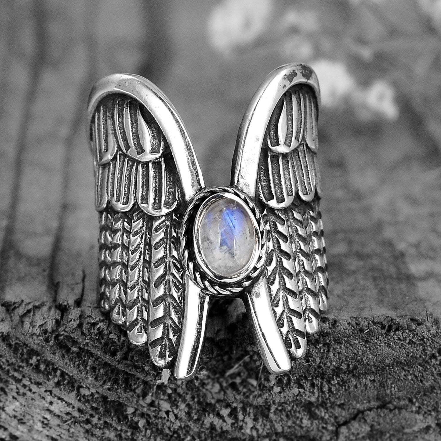 Gift For Girlfriend 925 Silver plated Aesthetic Old Victorian Elongated Ring