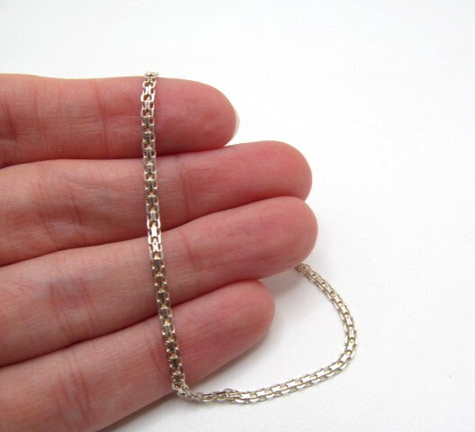 925 Sterling Silver Amberta Panther Link 2.5mm Chain Link Bracelet 8 In