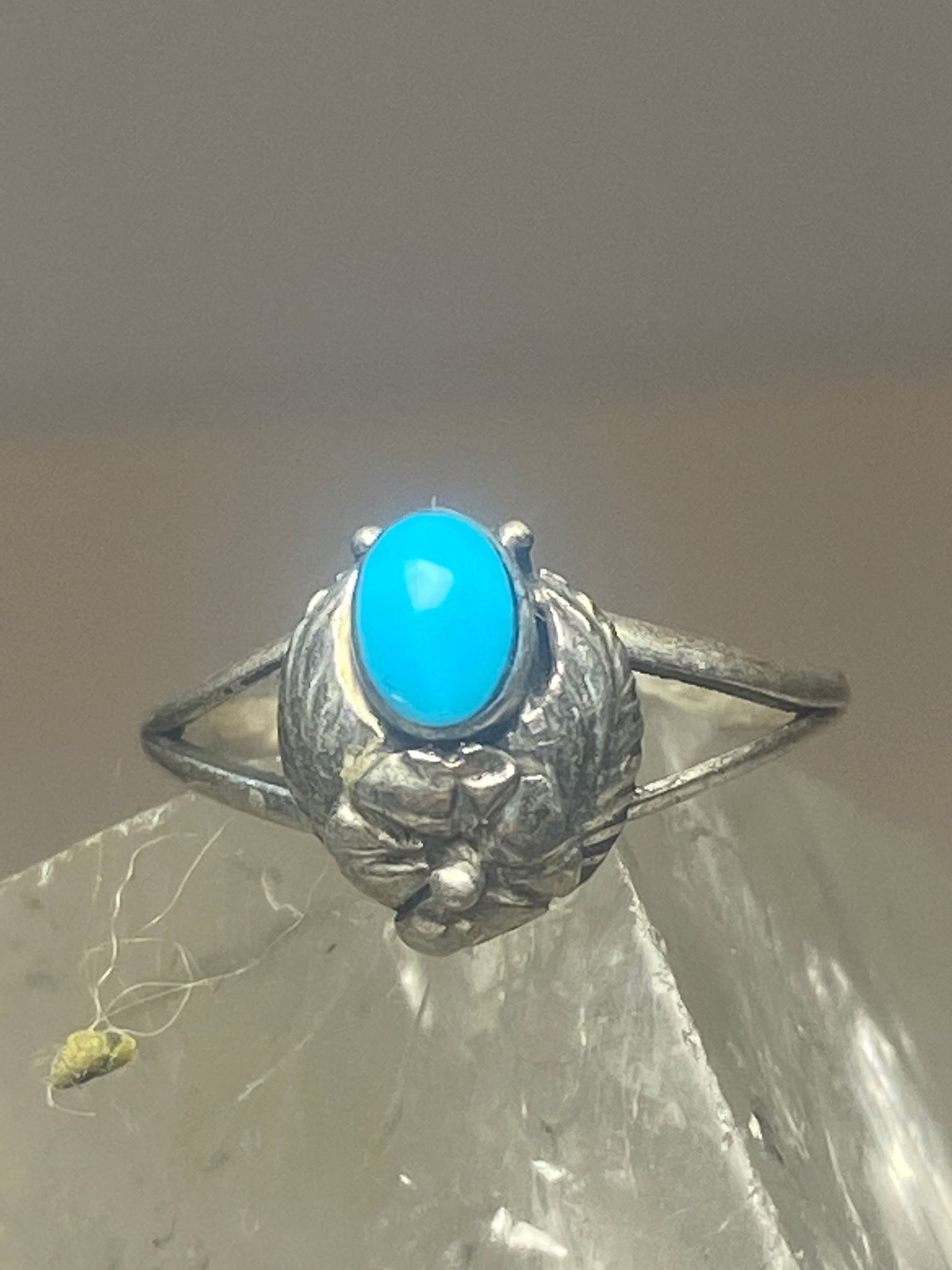 Turquoise ring southwest pinky floral leaves blossom baby children women girls