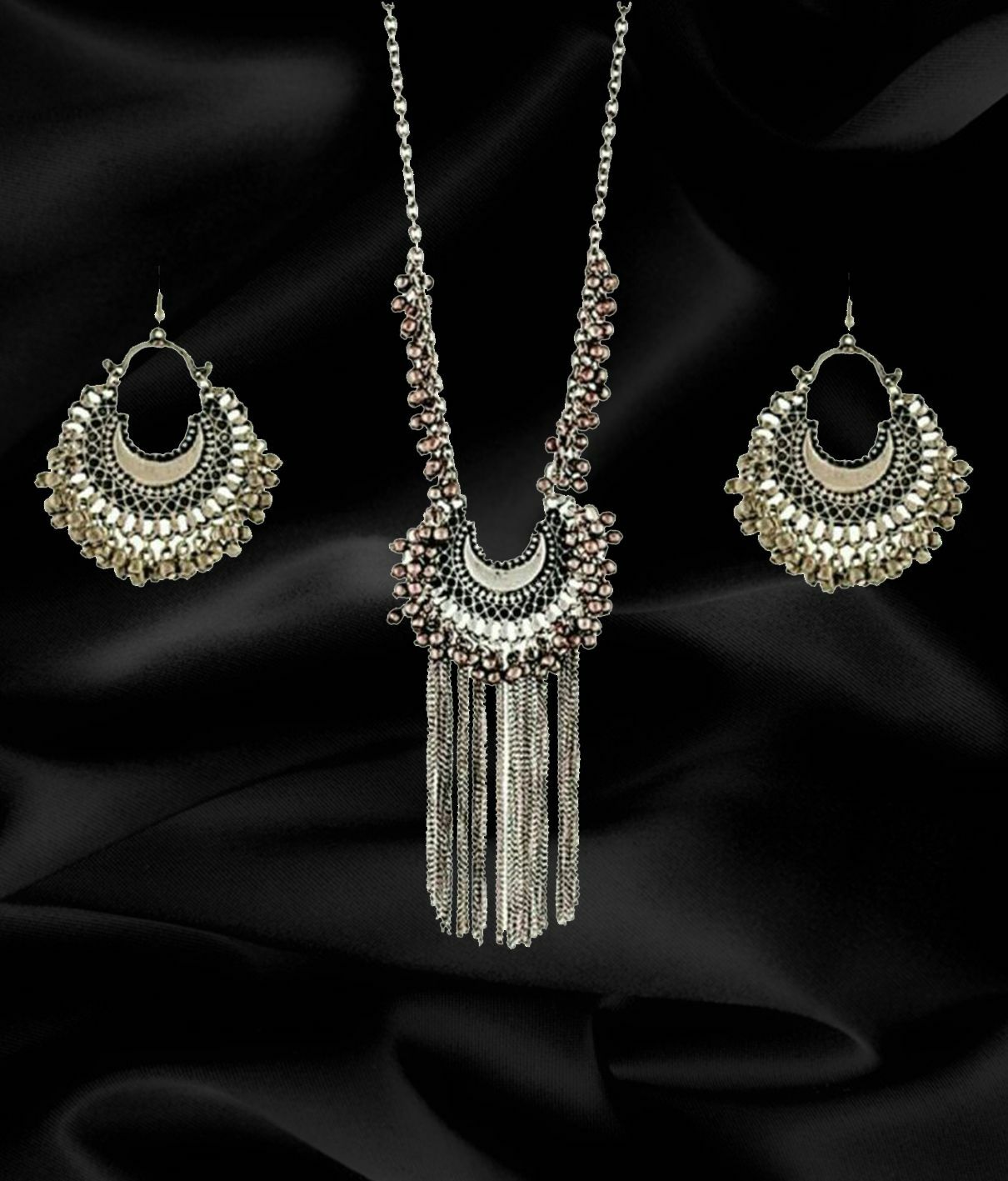 Alloy Silver Contemporary — Contemporary Fashion Necklaces Set