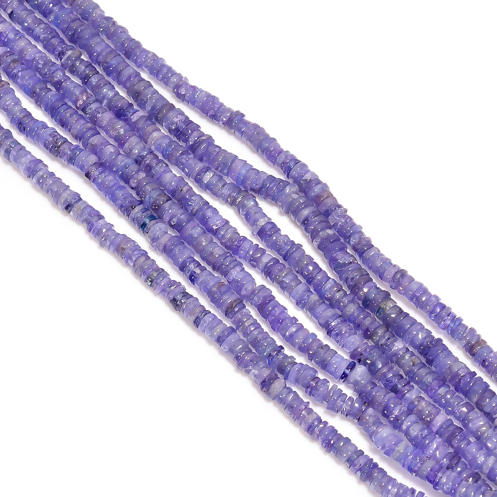 Natural Tanzanite Gemstone Rondelle Shape Smooth Beads 4X4 5X5mm Strand 8″ EB377