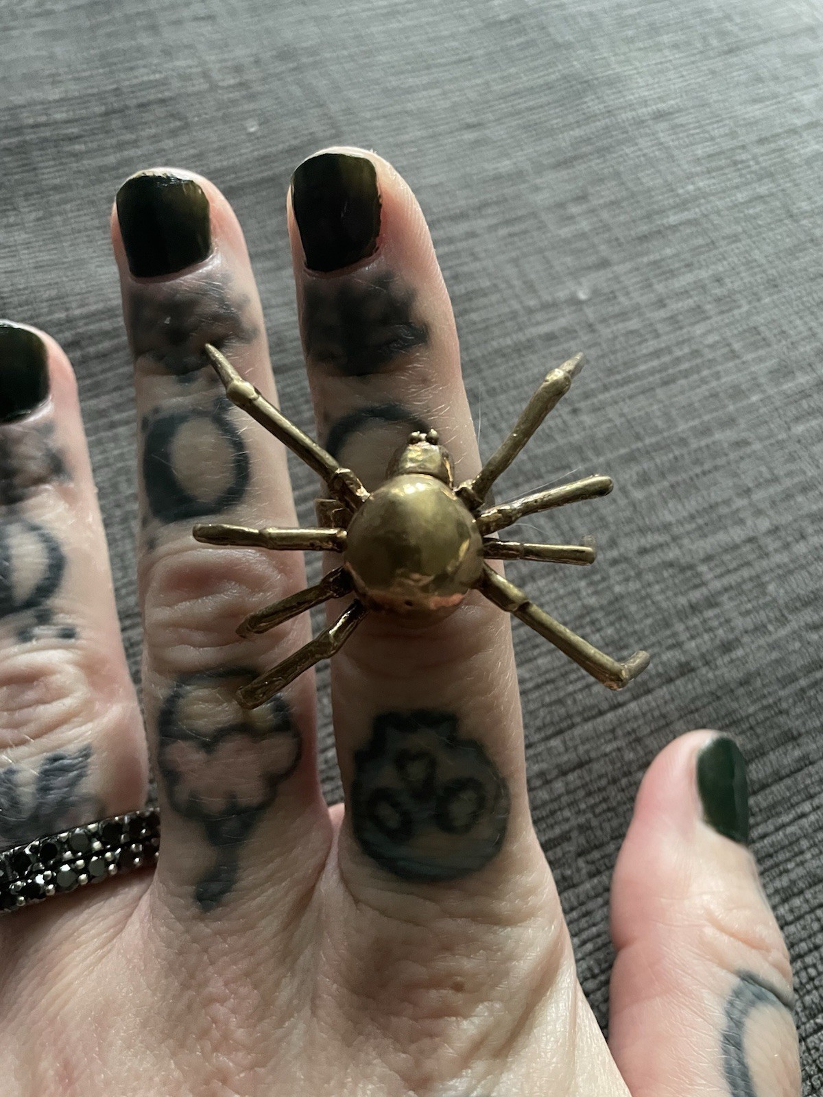 Solid Brass Spider Ring