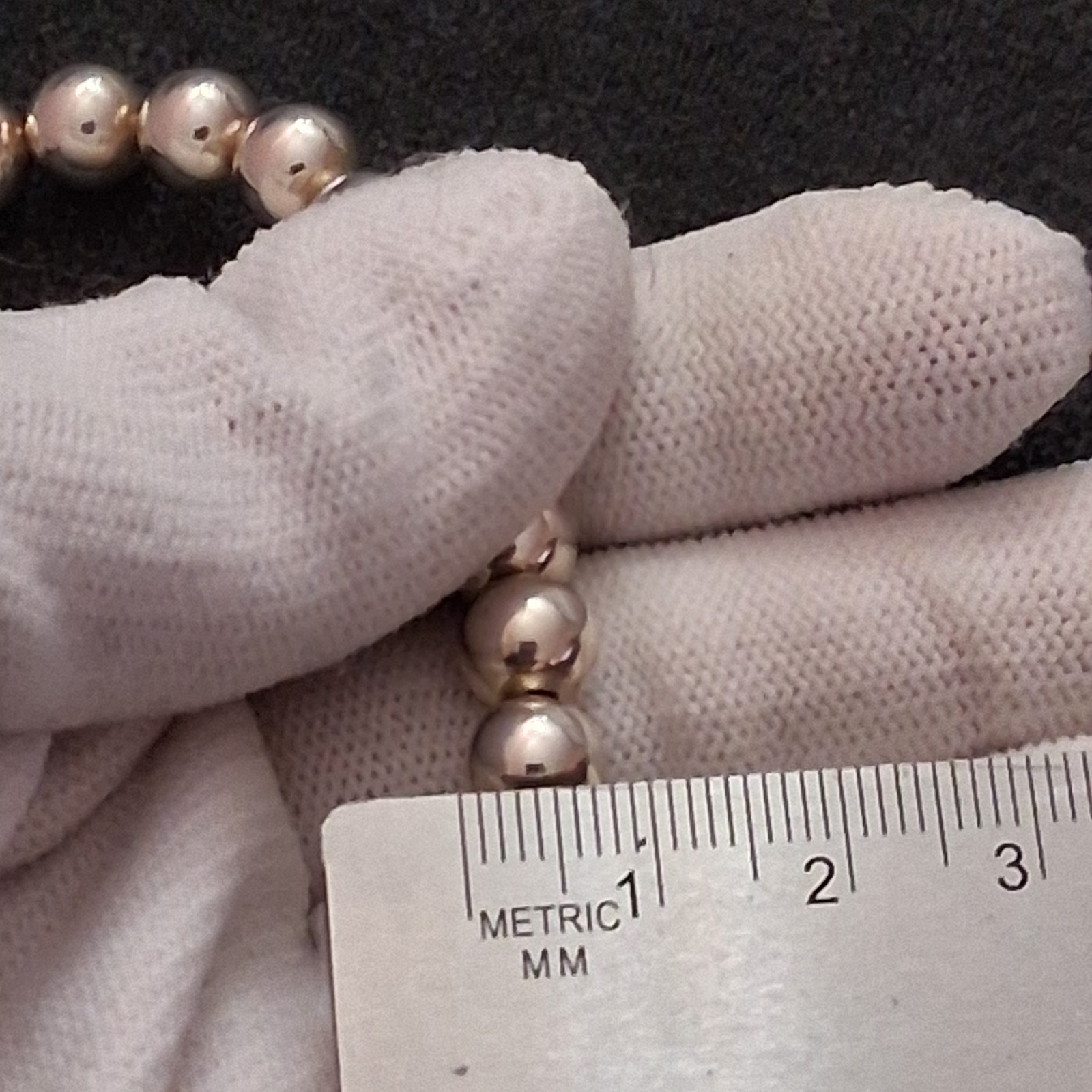 Sterling Silver 8mm Bead Bracelet 7.5inch Long