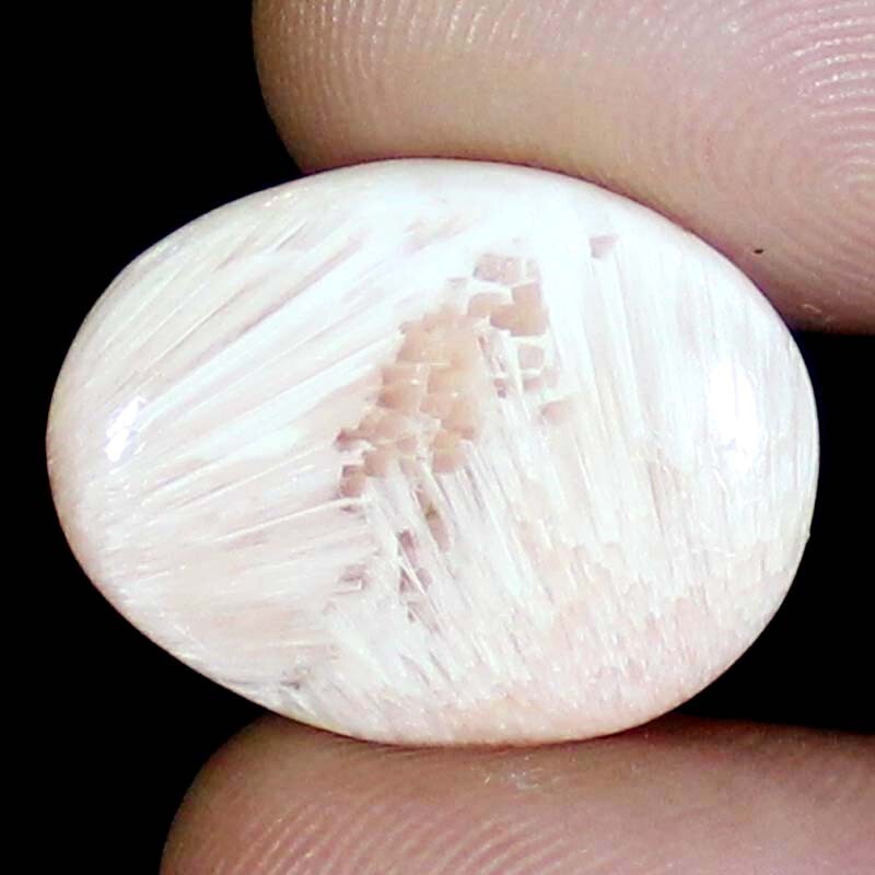 100%Natural Pink SCOLECITE OVAL Shape Cabochon Loose Gemstone 18X24X4mm 13.45CT