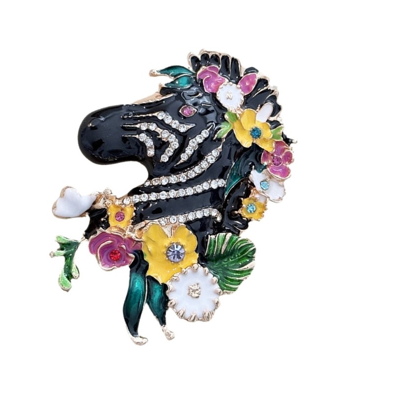 Strong Grip Zebras Pattern Pin Lightweight Recyclable Metal Accessory For