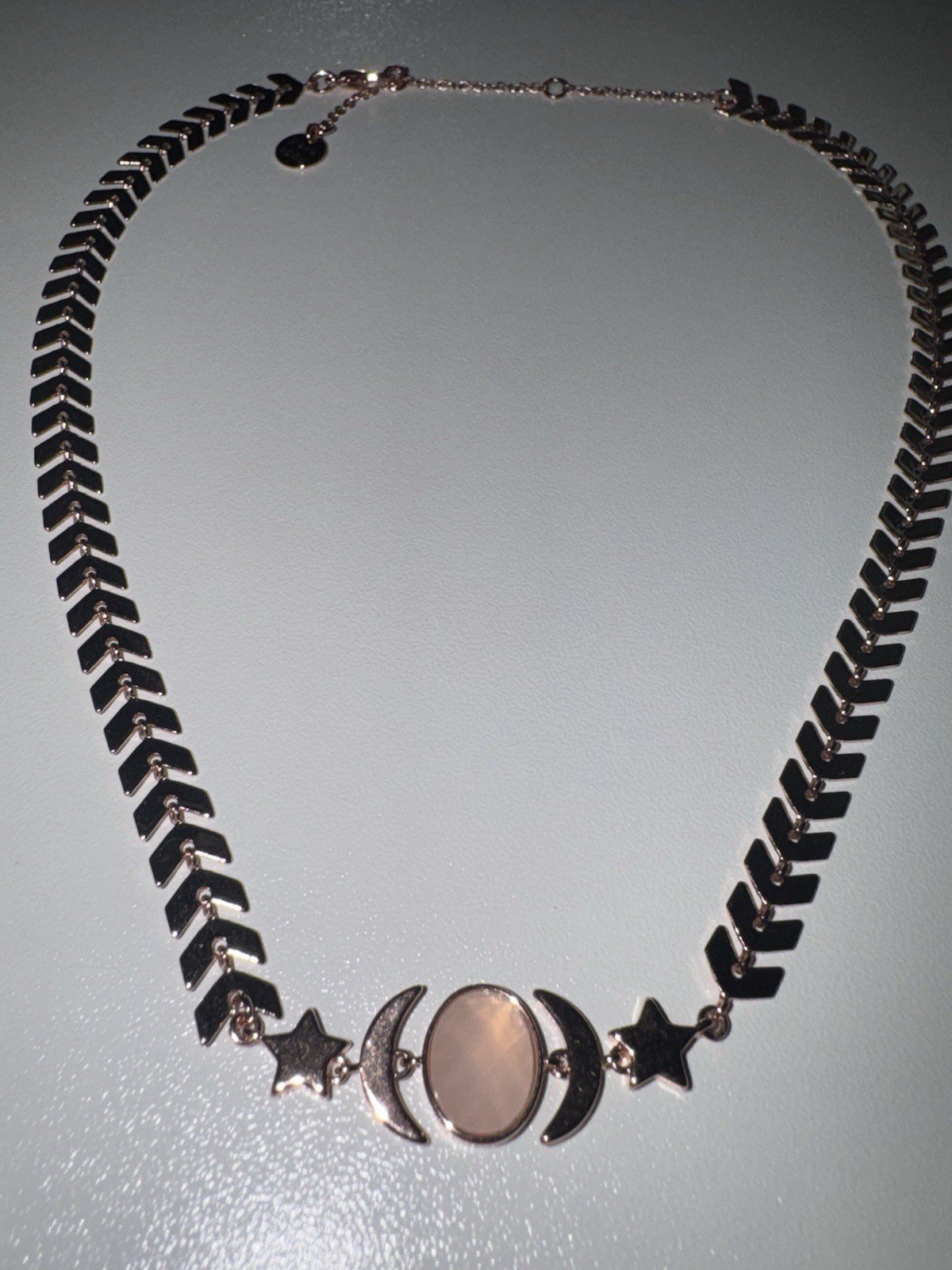 PURA VIDA Rose Gold Plated Moon & Stars Charm Link Chain Necklace