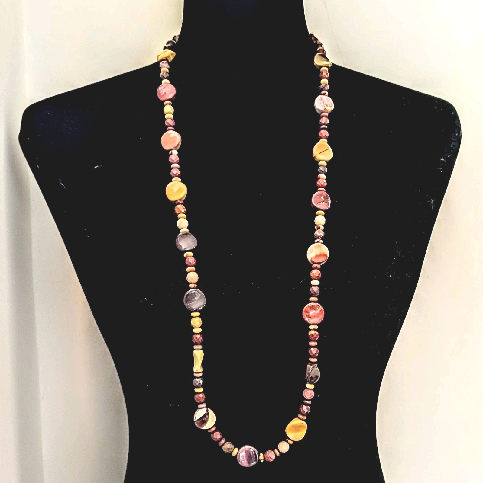 Mine Finds By Jay King Multi Gemstone Agate Jasper Sterling Silver Necklace 36″