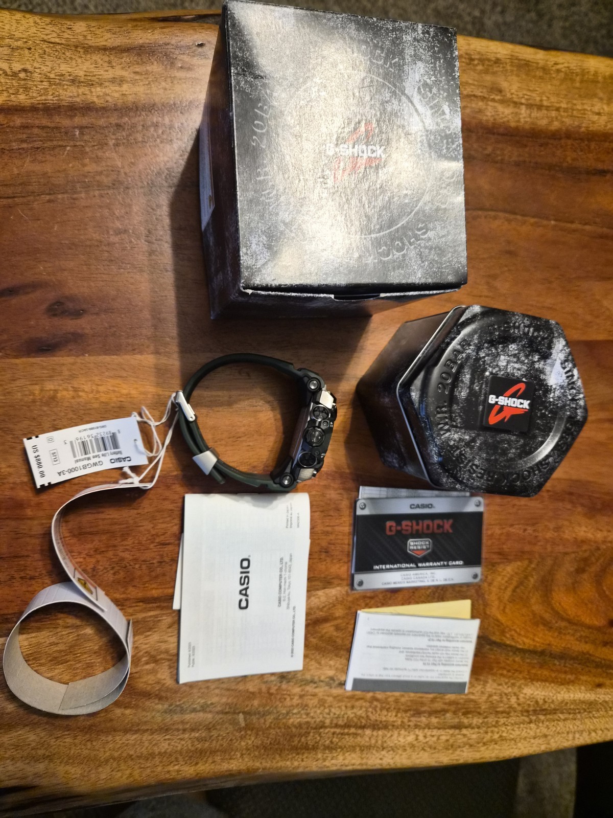 New Casio G-Shock Mudmaster Black Dial Green Resin Band Watch GWGB1000-3A