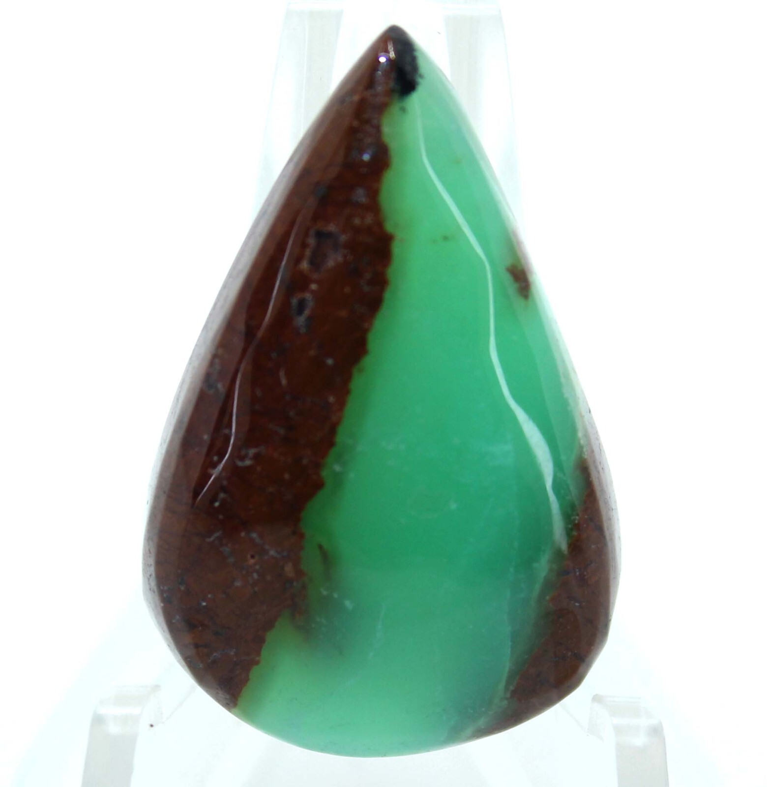 34.60 Cts AA+ Bio Chrysoprase Gemstone Pear Cabochon Loose Gemstone 30x19x7 mm