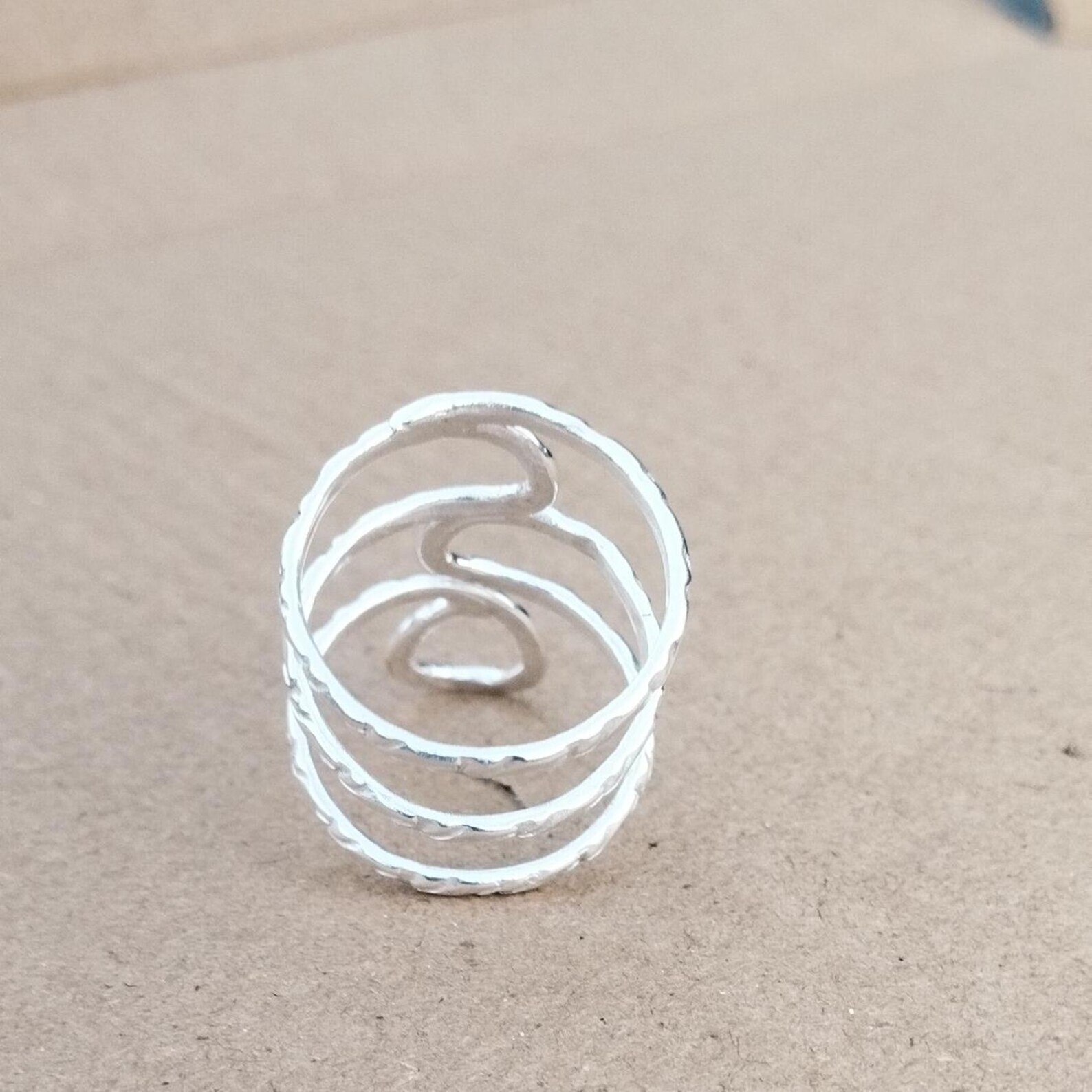 925 Sterling Silver, Solid Silver, Right Hand Ring, Unisex, Full Finger Ring