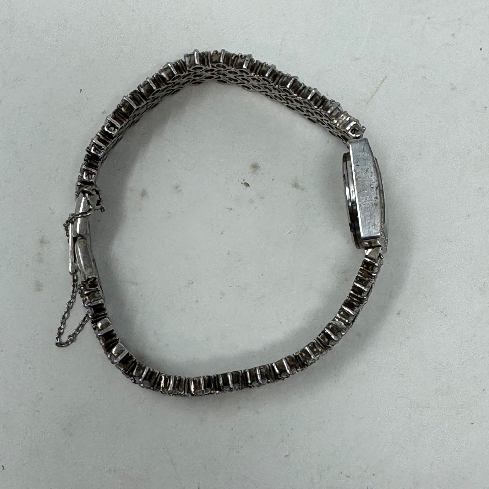 Croton Womens 925 Sterling Silver Quartz Watch Stone Bracelet 7.25in Needs Batt.