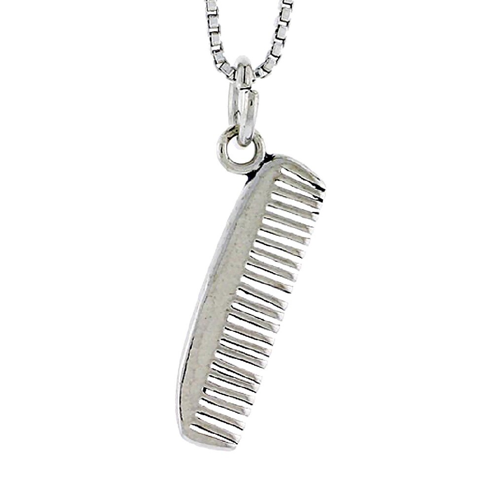 Sterling Silver Hair Comb Pendant / Charm, Italian Box Chain