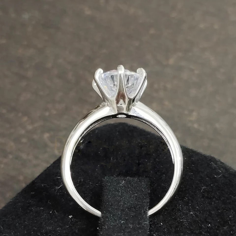Certified 2.50 Ct. White Round Treated Diamond Solitaire Ring in 925 Silver