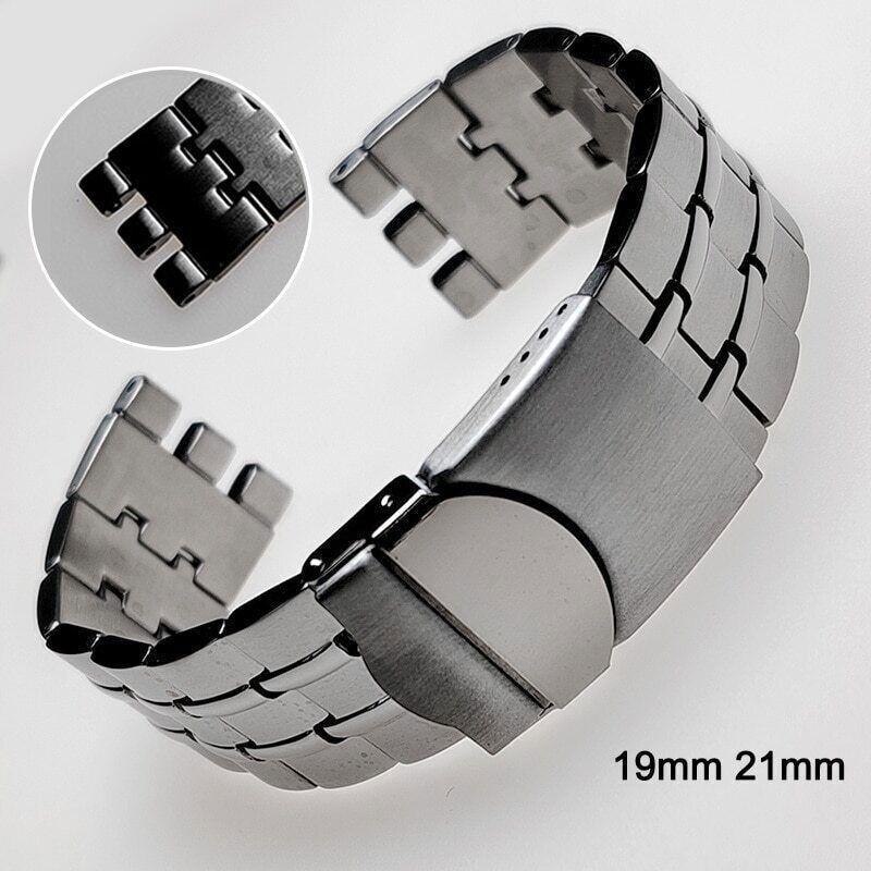 19/21mm Stainless Steel Strap for Swatch Watch Band Metal Bracelet Wrist Belt