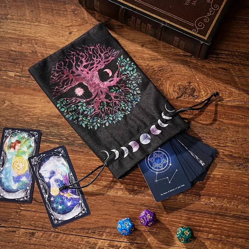 2 PC Random polyester Soft Velvet Jewelry Pouch and 1 Random Free Tarot Deck