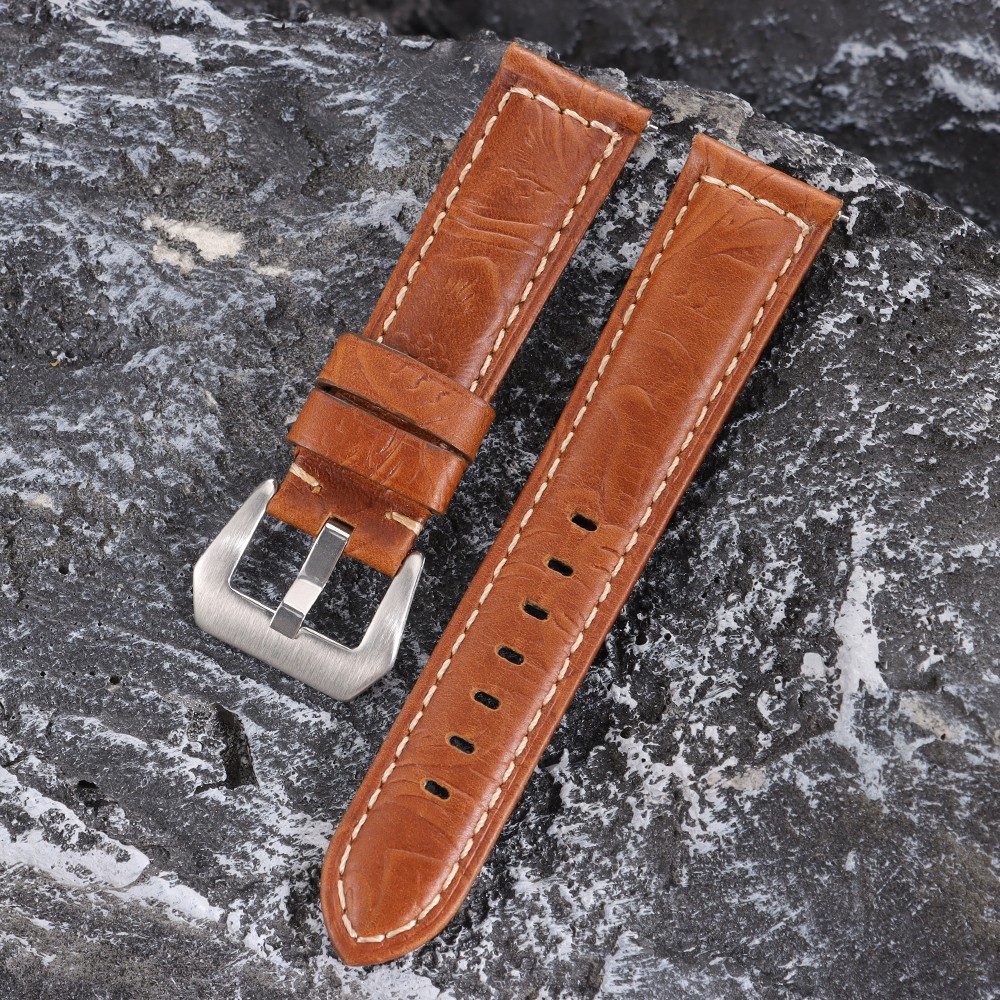Quick Release Genuine Leather Watch Band 20/22/24/26mm Universal Carved strap