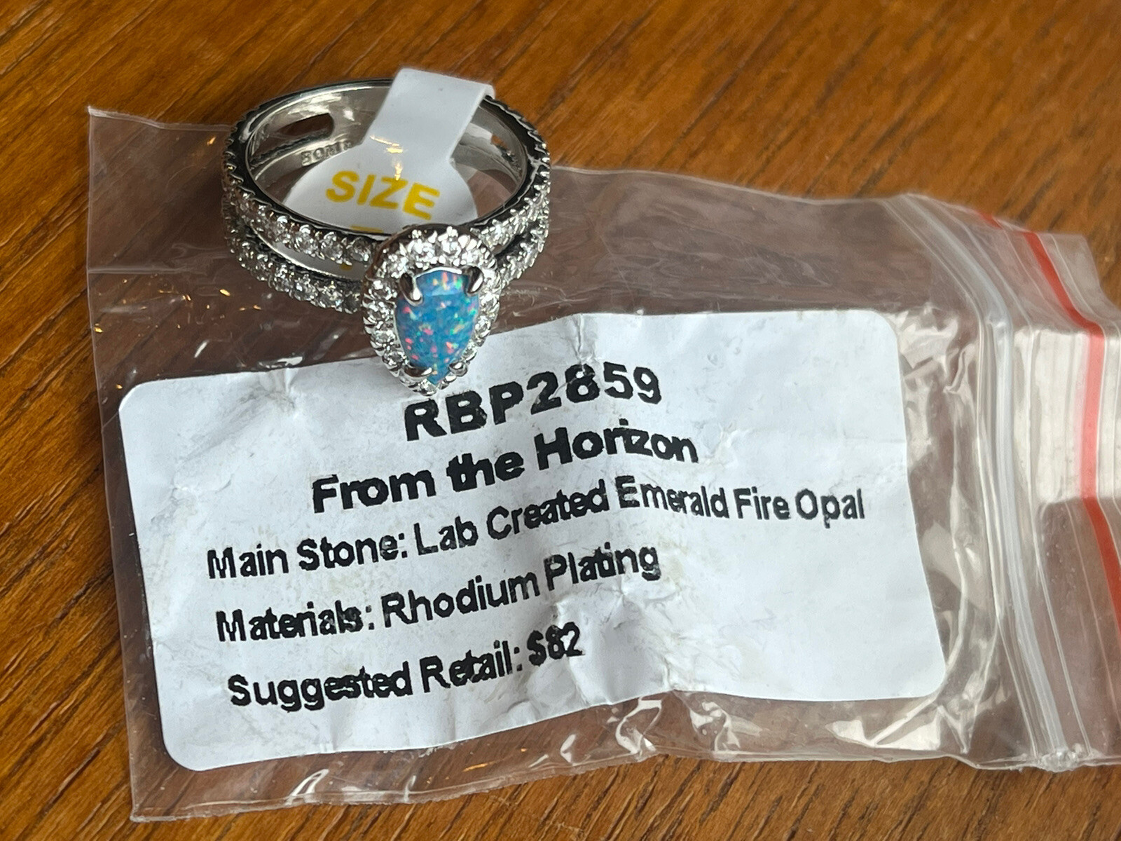 Ring Bomb Party RBP2859 Emerald Fire Opal Size 7 From the Horizon Brand New