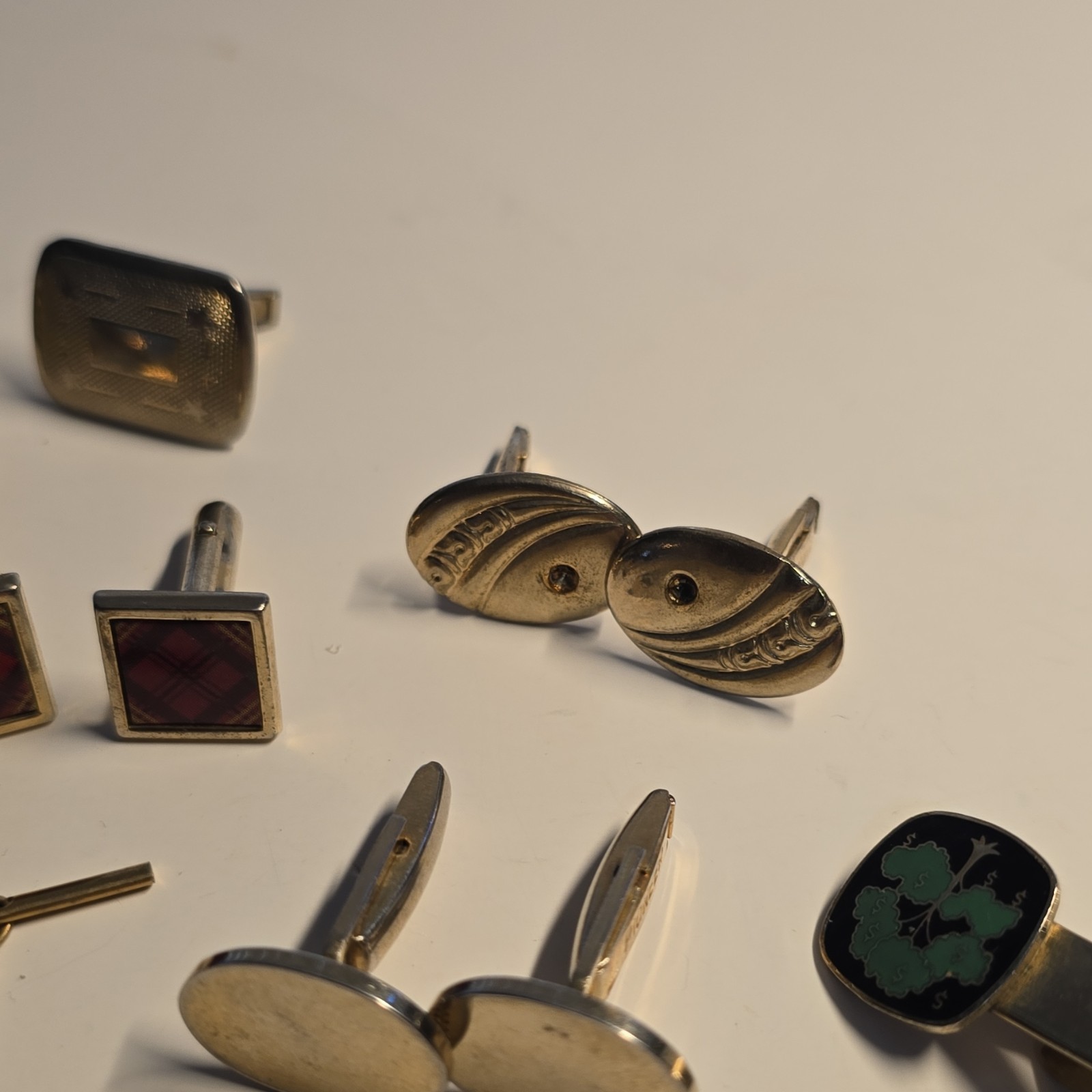 Vintage Pioneer Gold Tone Chain Link Tie Pins, Cufflinks Men’s lot of 19 Fashion