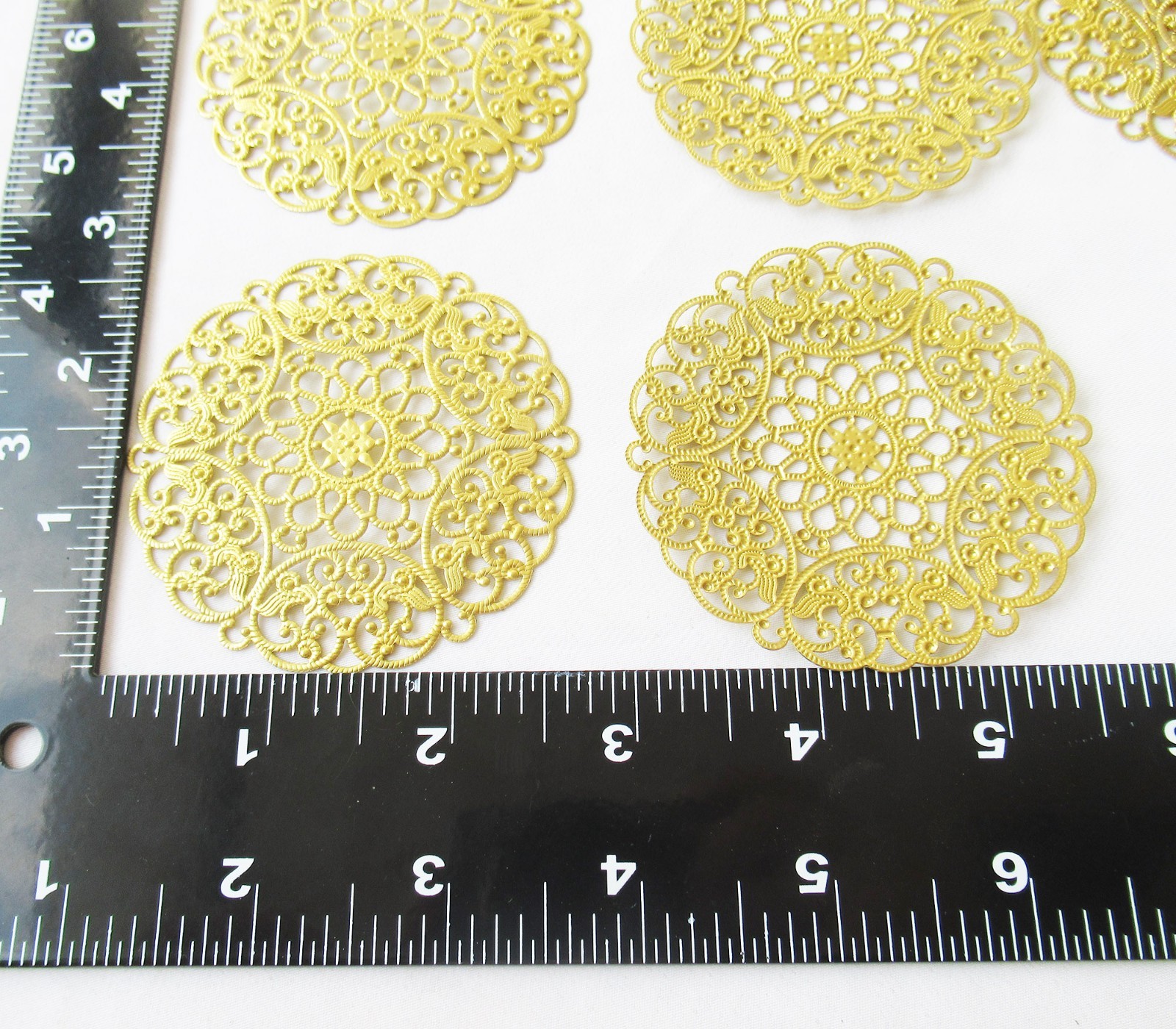 10pcs Large Brass Filigree 69mm Stamping Findings for Decorative DIY Crafts