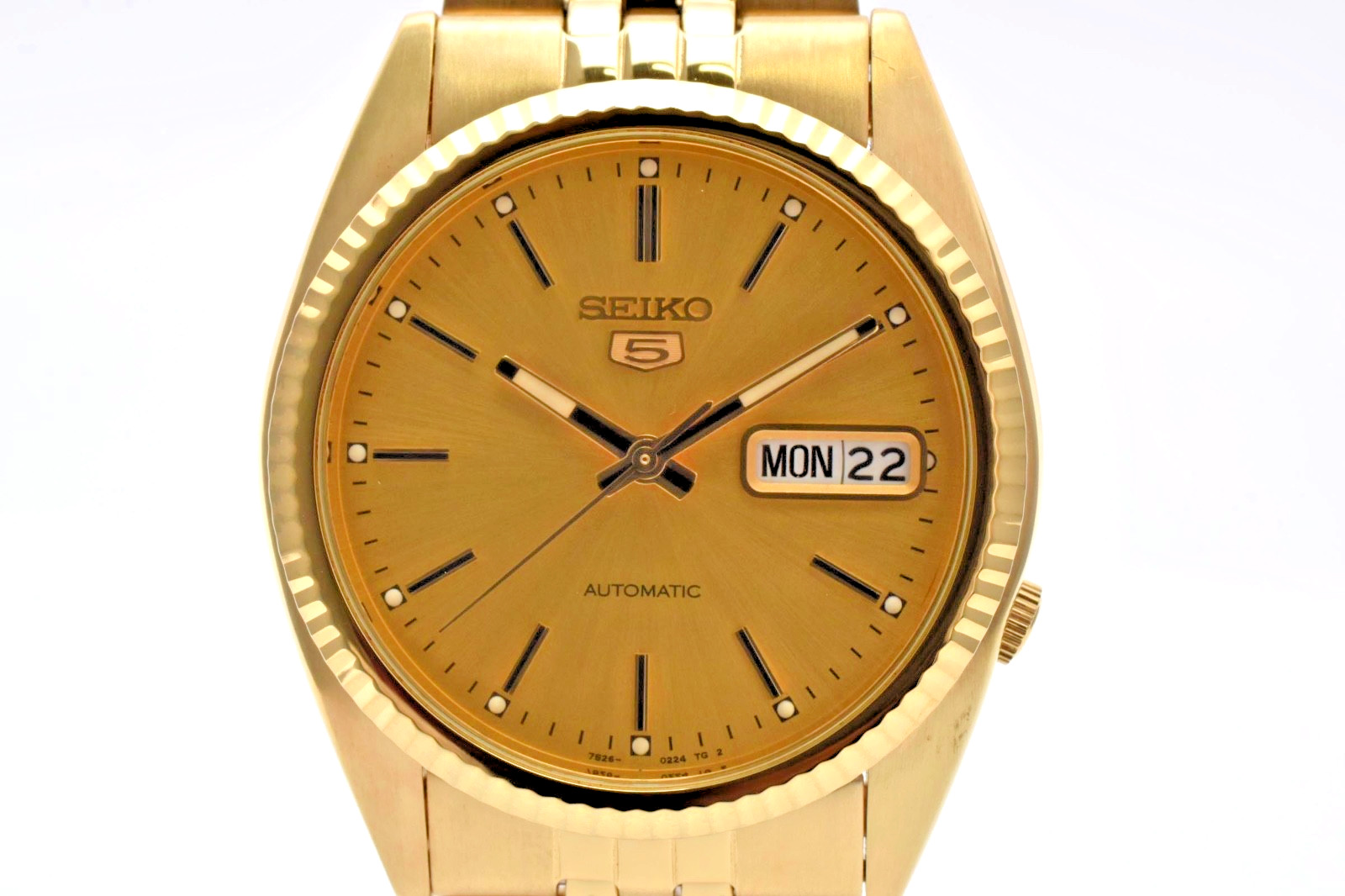 [Near MINT] SEIKO 5 7S26-0500 SNXJ94 Gold Automatic Men’s Vintage From JAPAN