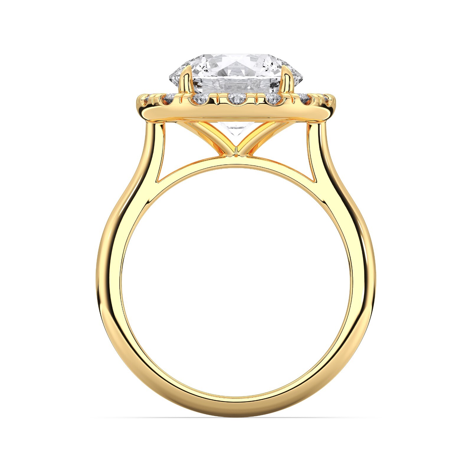 4.70 Carat Round Cut Moissanite Diamond Halo Engagement Ring in Silver For Women