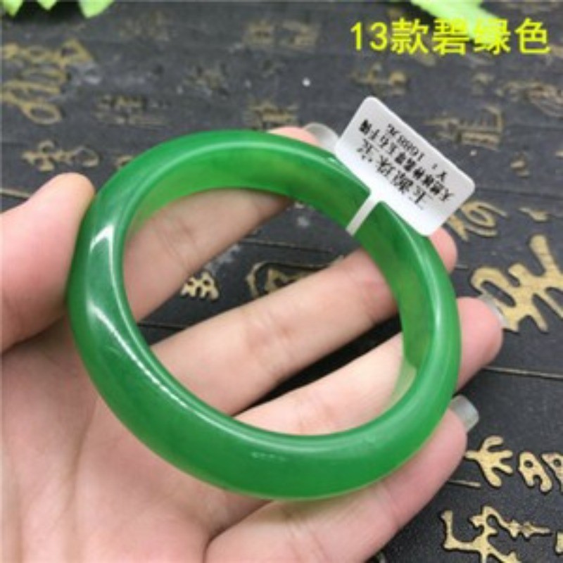 Fashion100% natural quartzite jade A ice floating green jade bracelet AAA