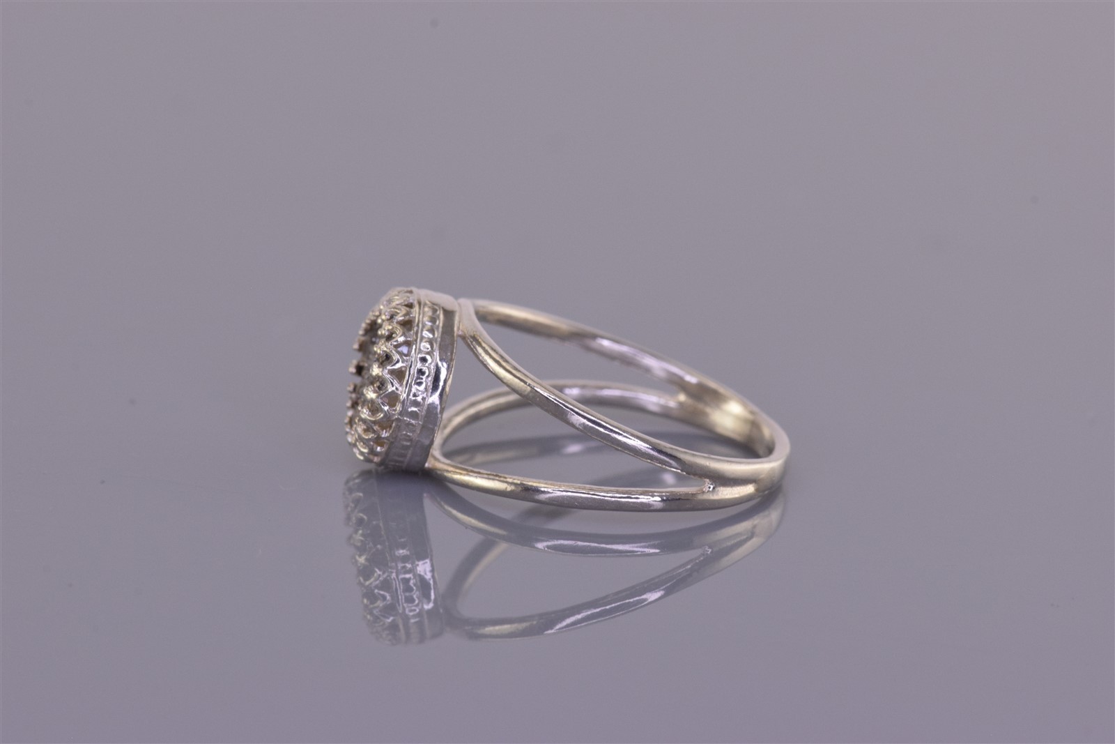 Sterling Silver Gray Drusy Quartz Split Band Ring 925 Sz: 10