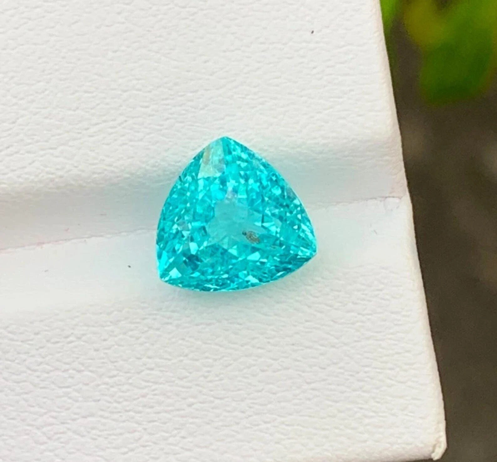 7.21 Ct Certified Natural Blue Paraiba Tourmaline Loose Trillion Cut Gemstone