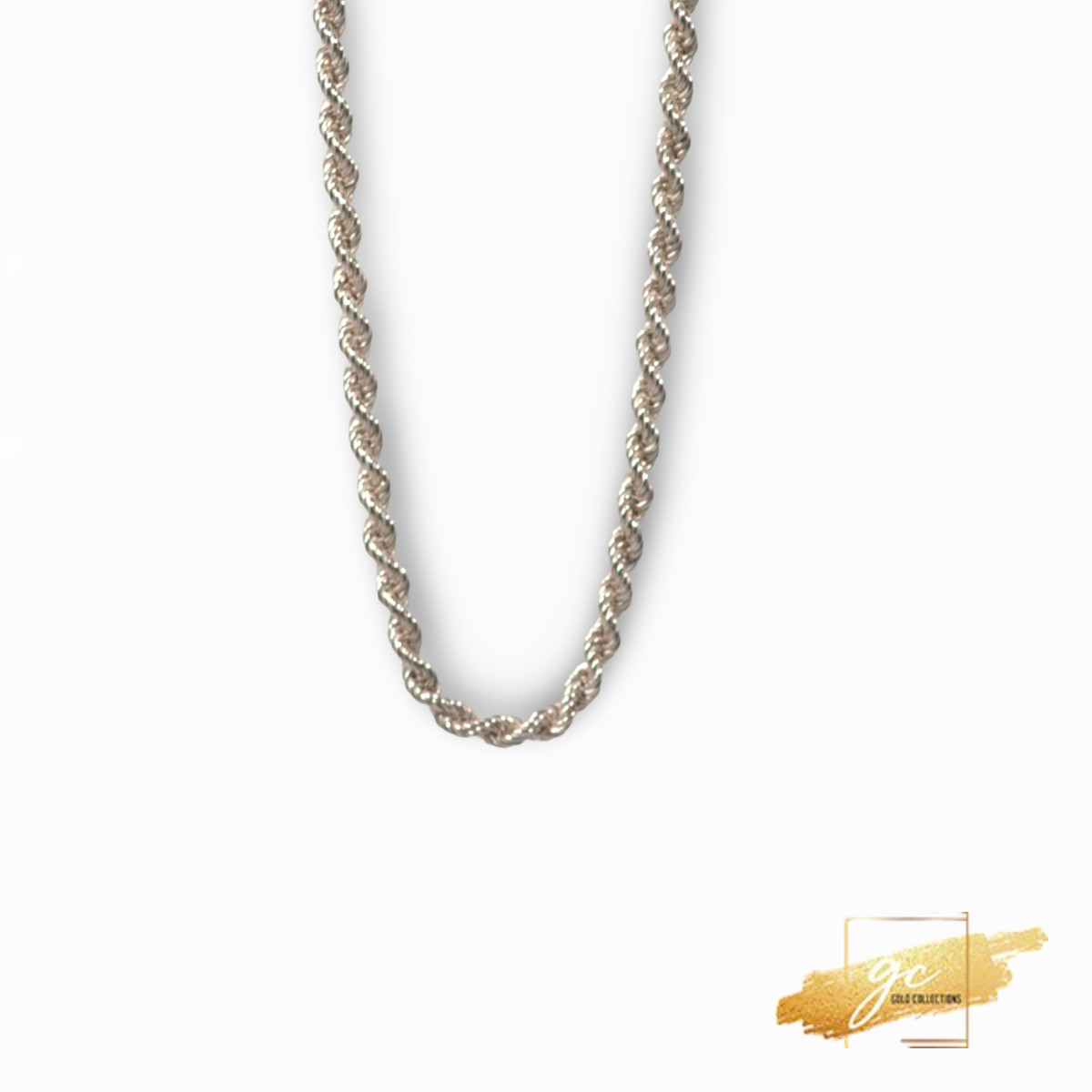 Vintage Sterling Silver Rope Chain Necklace 46cm 18″ 6mm