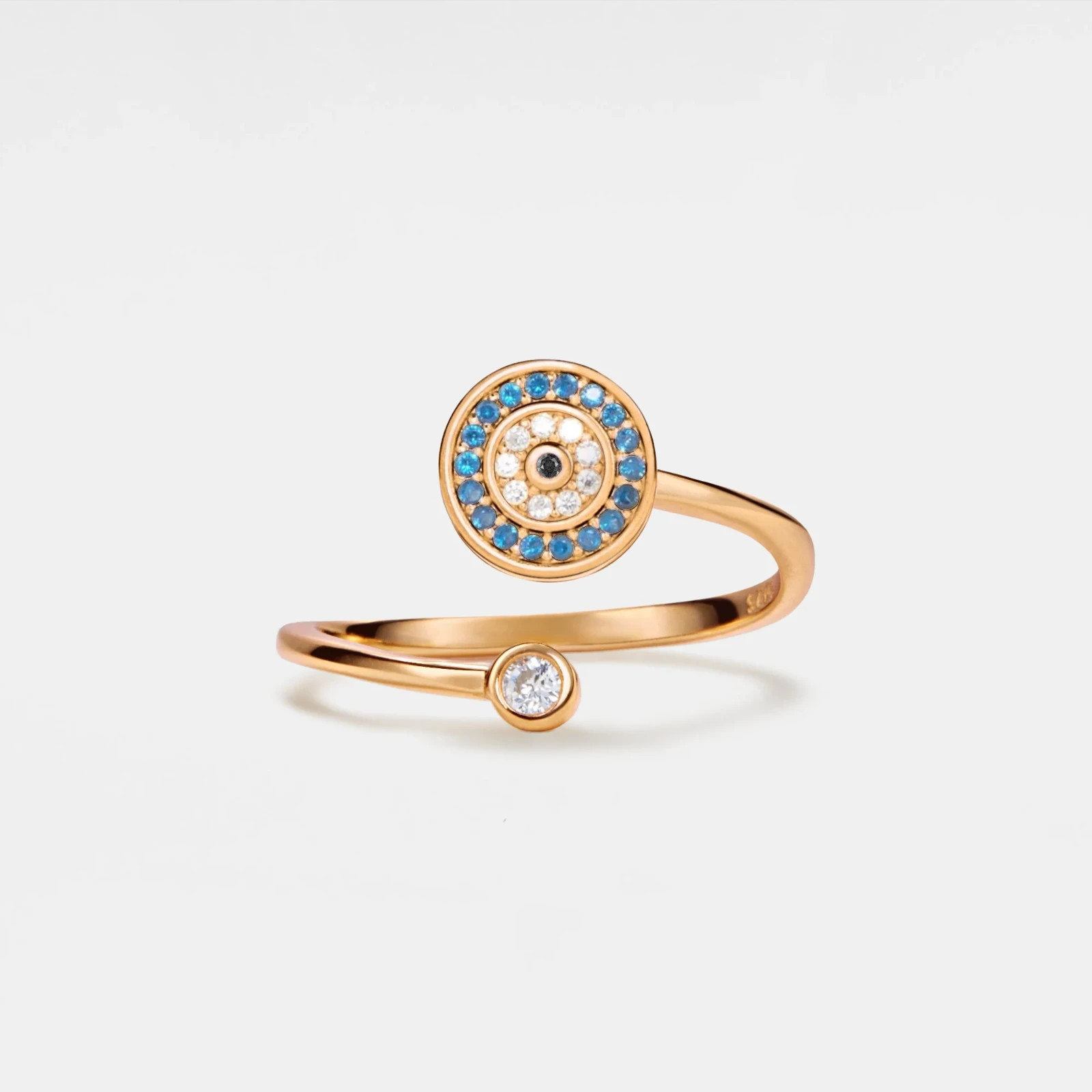 Evil Eye Anxiety Fidget Spinner Ring in 925 Sterling Silver