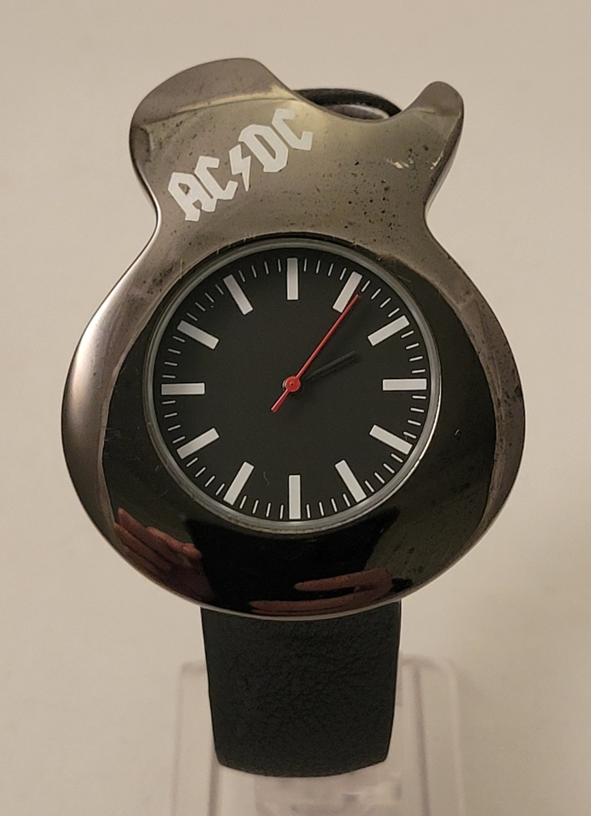 AC/DC Guitar Shaped Quartz Watch With Black Band – Working